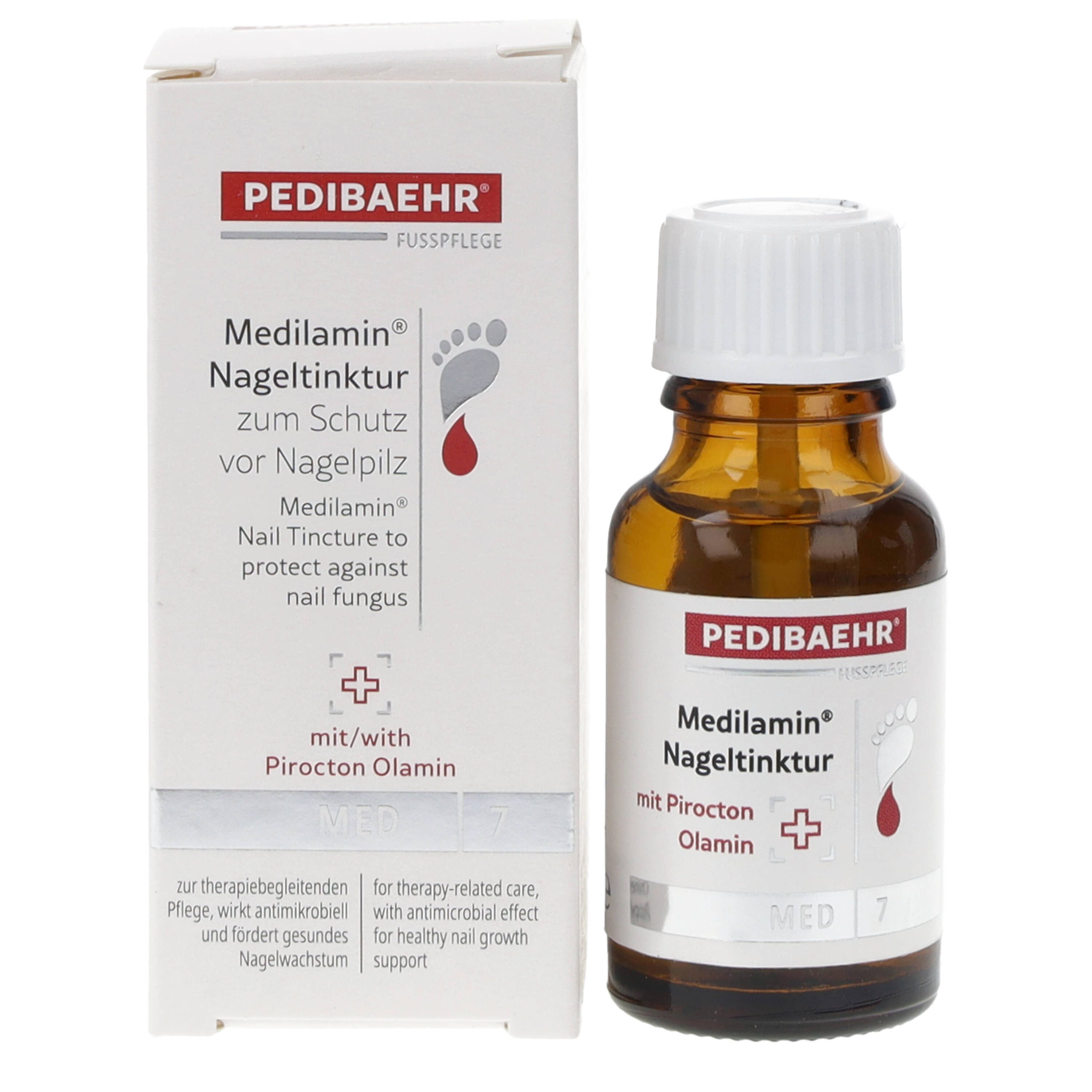 Pedibaehr Nagelpflegeserum Pedibaehr Medilamin Nageltinktur 15ml, 1-tlg., wirkt antimikrobiell, therapiebegleitende Nagelpilzbehandlung