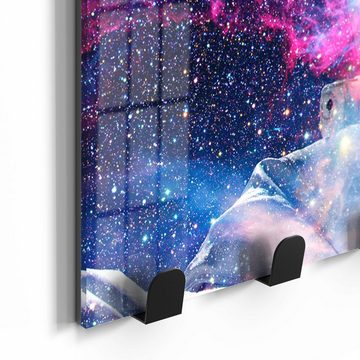 DEQORI Kleiderhaken 'NASA Astronaut in Nebula', Glas Garderobe Paneel magnetisch beschreibbar