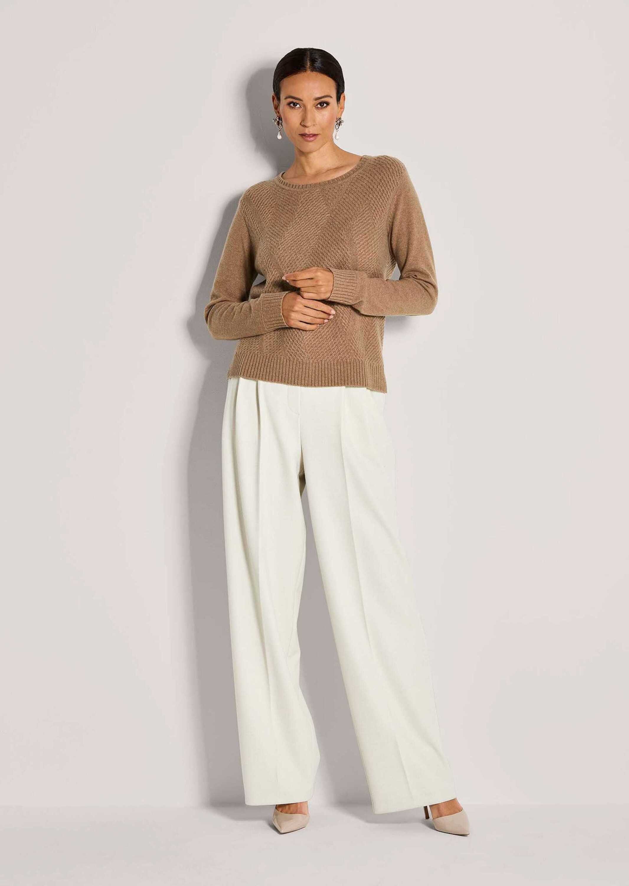 MADELEINE Strickpullover Luxuriöser Wollpullover mit Jacquard-Muster Herbst günstig online kaufen