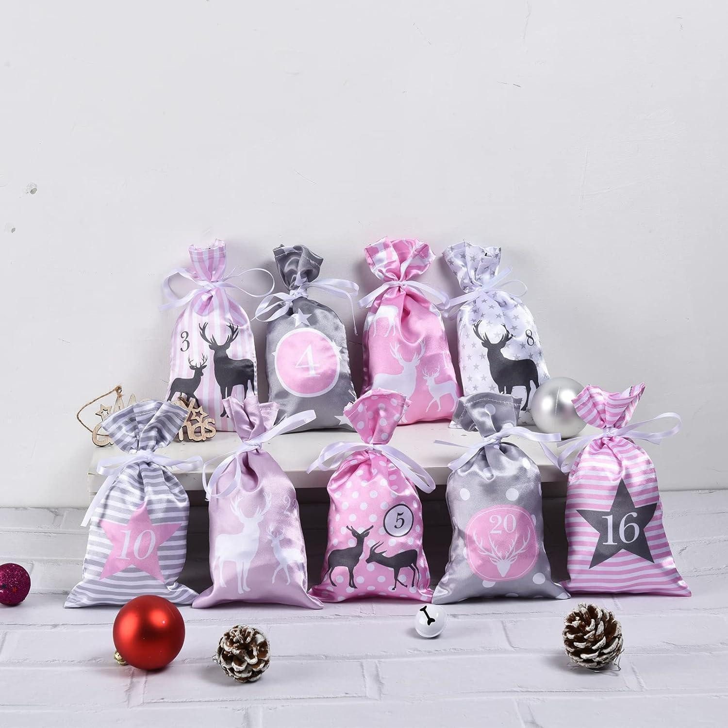 LuxusKollektion DIY-Adventskalender Adventskalender zum Befüllen 24 Stoffsäckchen Weihnachtskalender DIY