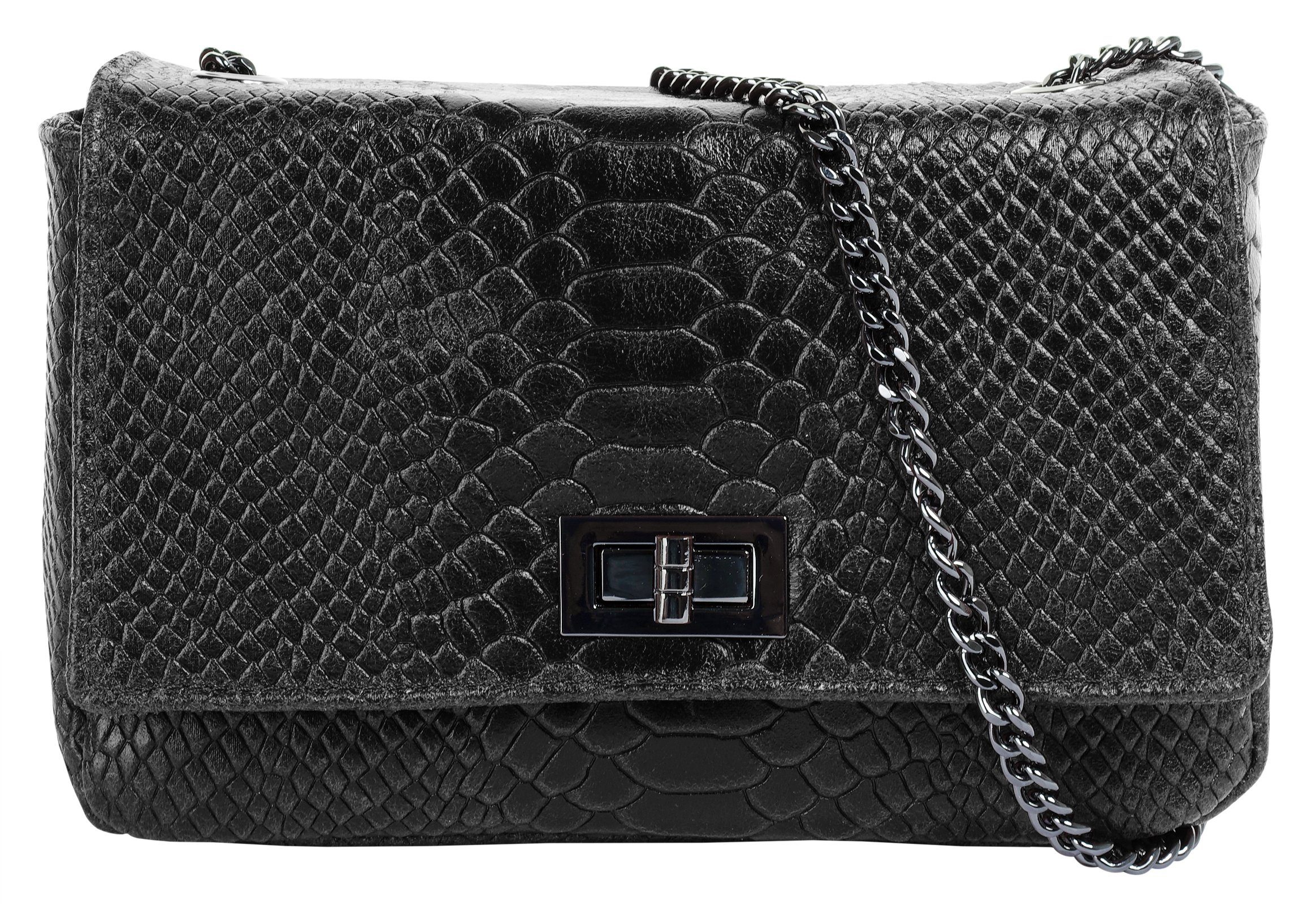 Cluty Umhängetasche, echt Leder, Made in Italy