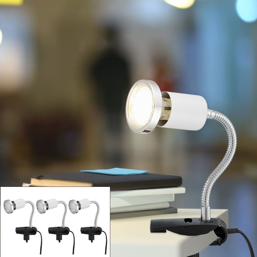 mit LED weiß Leuchtmittel etc-shop LED inklusive, Warmweiß, Klemmleuchte, Klemmlampe Stecker Klemmleuchte Klemmlampe