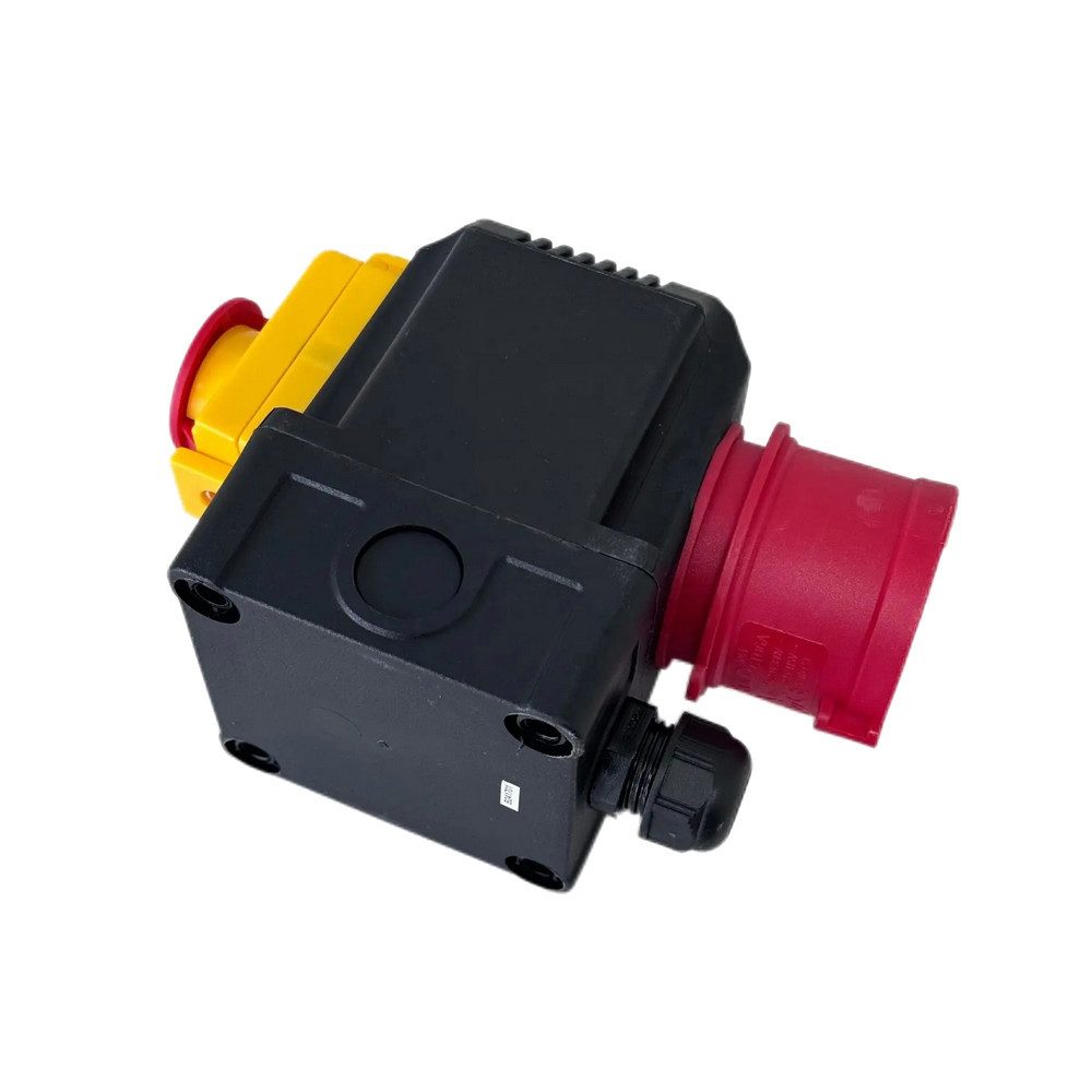 Trade-Shop Schalter Geräteschalter Schalter-Stecker-Kombination für dreiphasige Maschinen, mit Schutzkappe und Notaus-Klappe für zusätzlichen Schutz