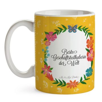 Mr. & Mrs. Panda Tasse Geschäftsteilhaberin - Geschenk, Gratulation, Kaffeetasse, Abschluss, Keramik