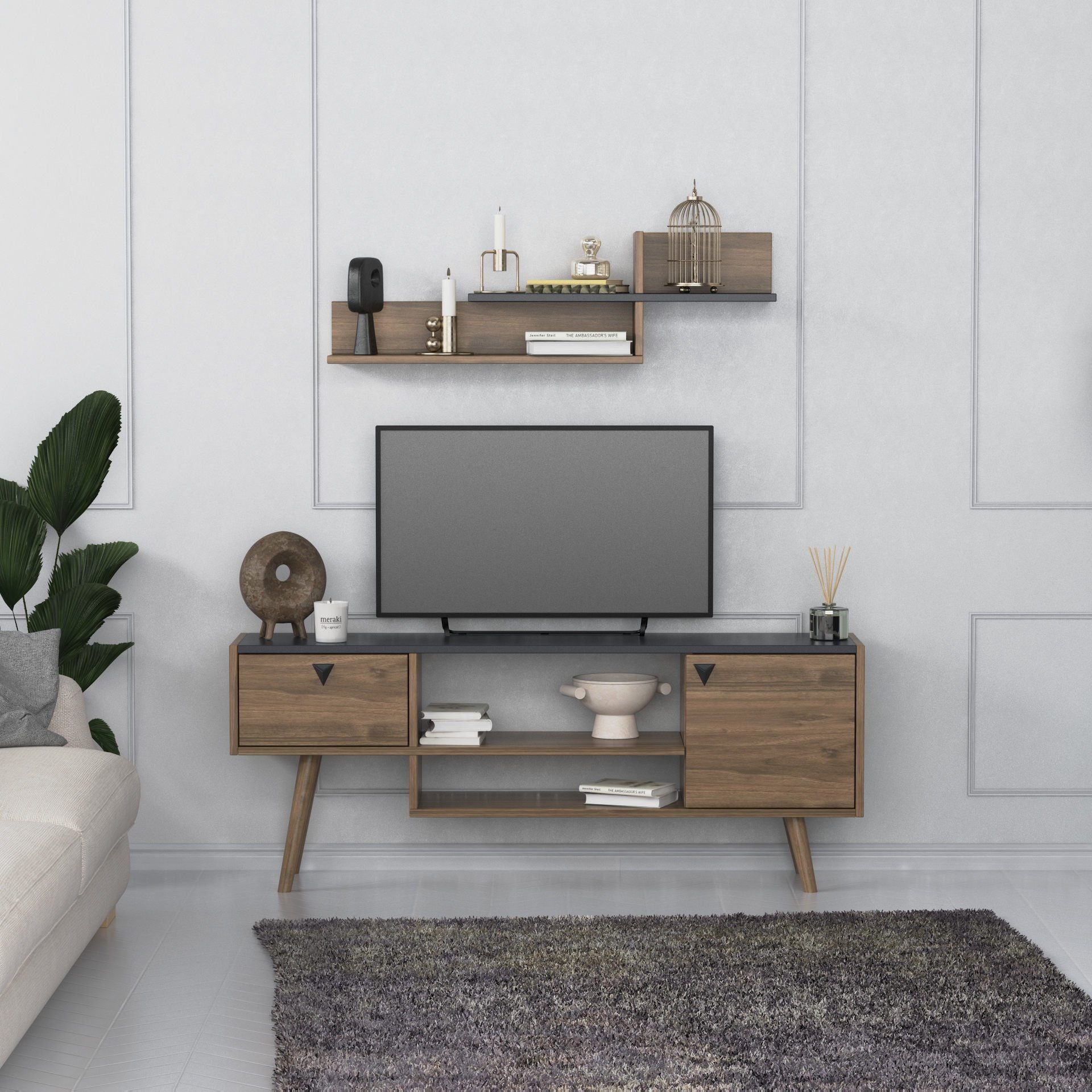 Skye Decor TV-Schrank Schränke, 55x140x29,5 cm, 100% Melaminbeschichtete Partikelplatte