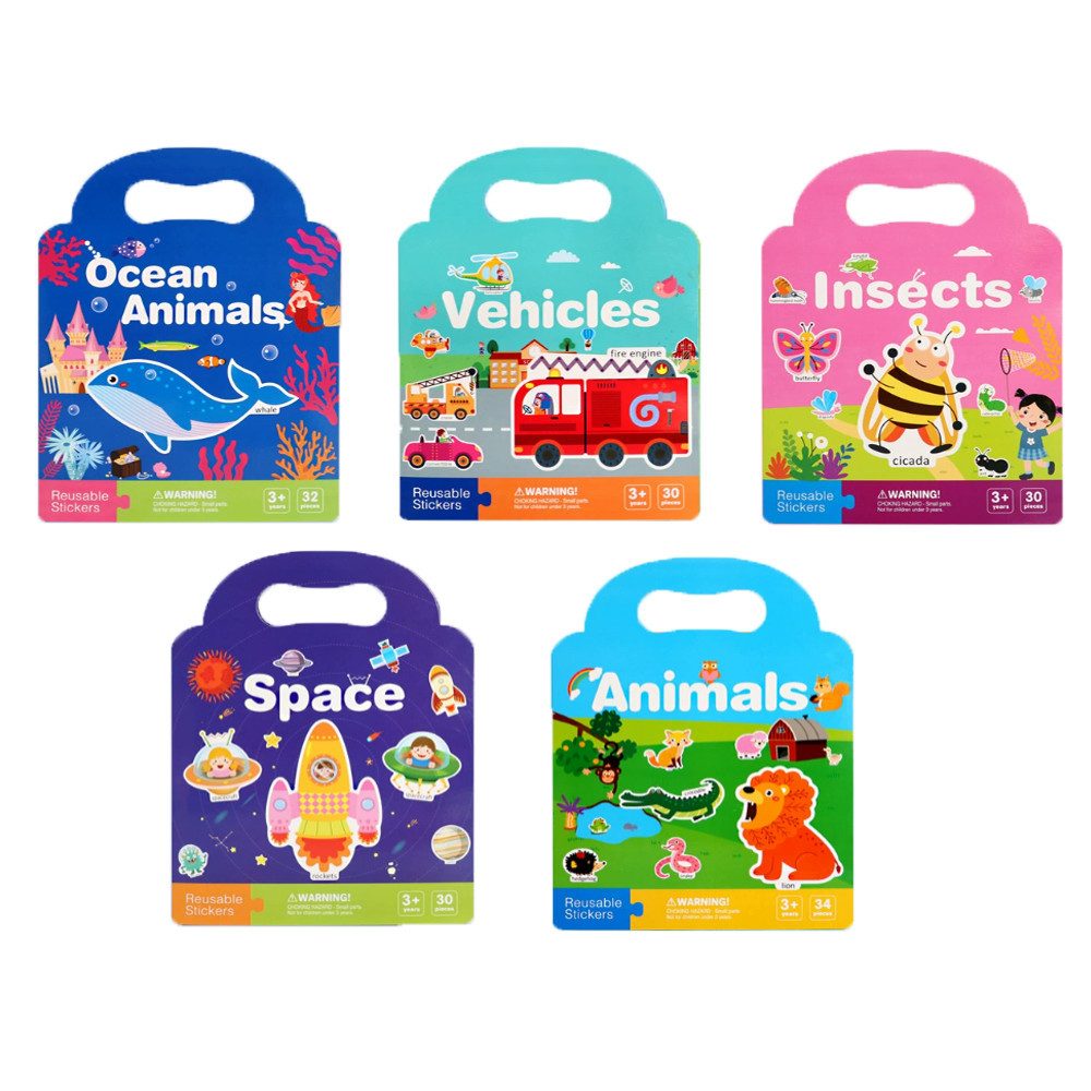 CLTYQ Stickerbuch 5 Pack Stickerbuch ab 2 3 4 5 6 Jahre Sticker Book (5-St) günstig online kaufen