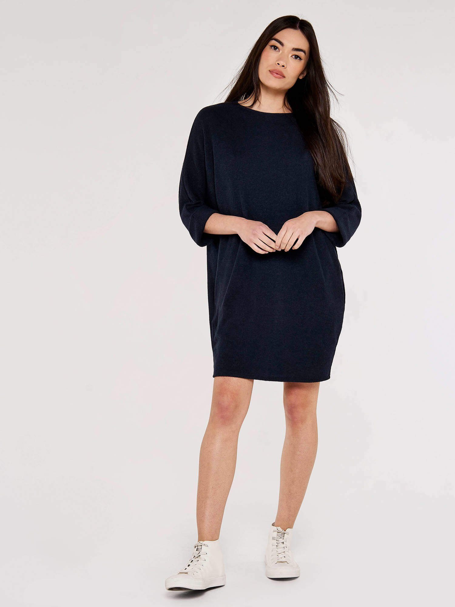 Apricot Minikleid Cocoon-Minikleid, mit Umschlagärmeln günstig online kaufen