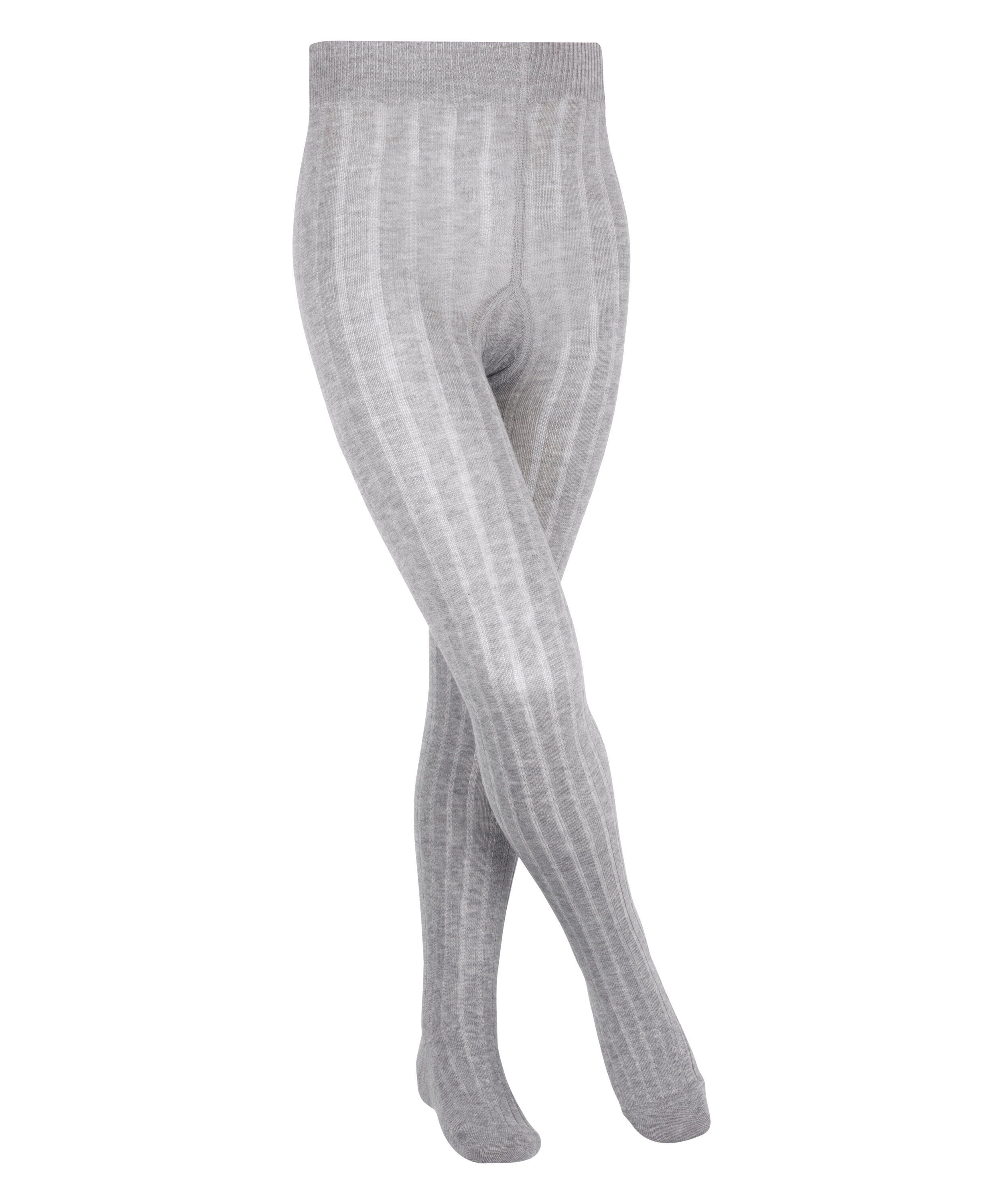 FALKE Strickstrumpfhose Classic Rib (1 St) für besondere Anlässe light grey (3400)