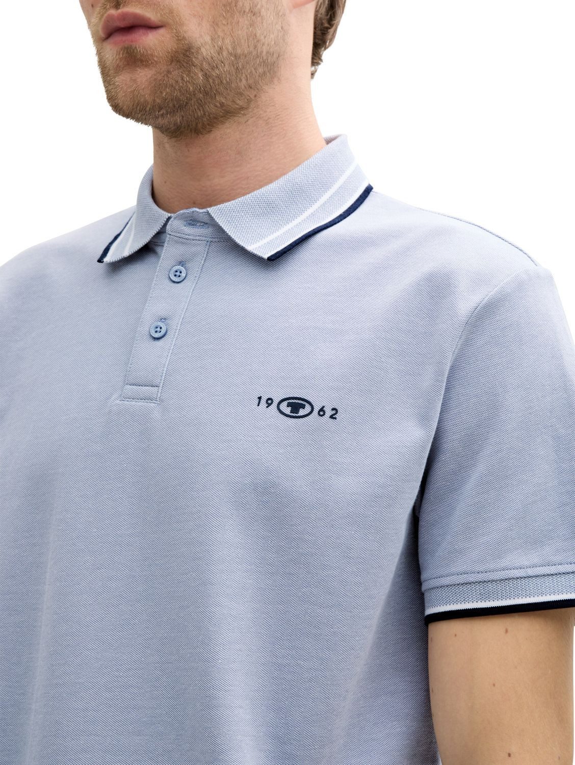 TOM TAILOR Poloshirt POLO WITH PRINT (1-tlg) mit Stretch