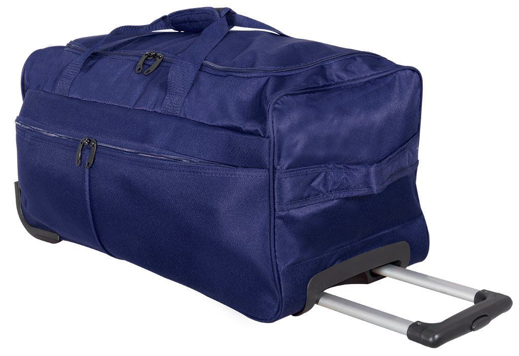 Trendyshop365 Reisetasche Brooklyn (Trolley, 65x35x30cm, 70 Liter, leichte XL Tasche für Damen und Herren), mit Trolleygriff und 2 Rollen blau