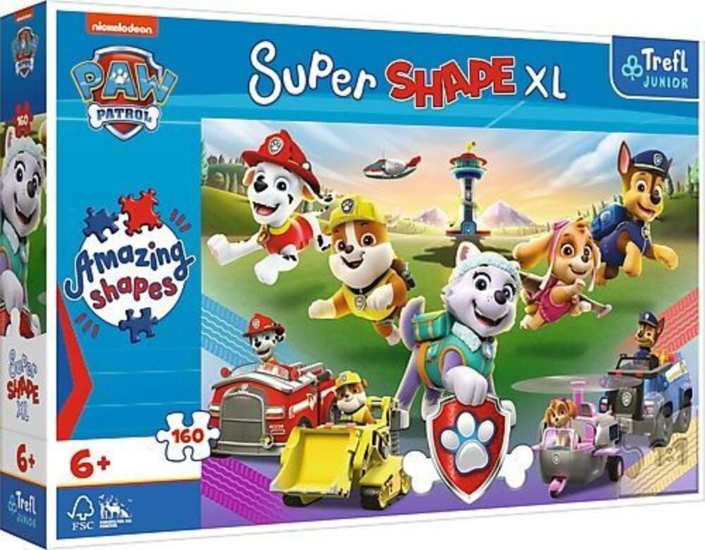 Trefl Puzzle Junior Super Shape XL Puzzle 160 Teile - Paw Patrol, 160 Puzzleteile