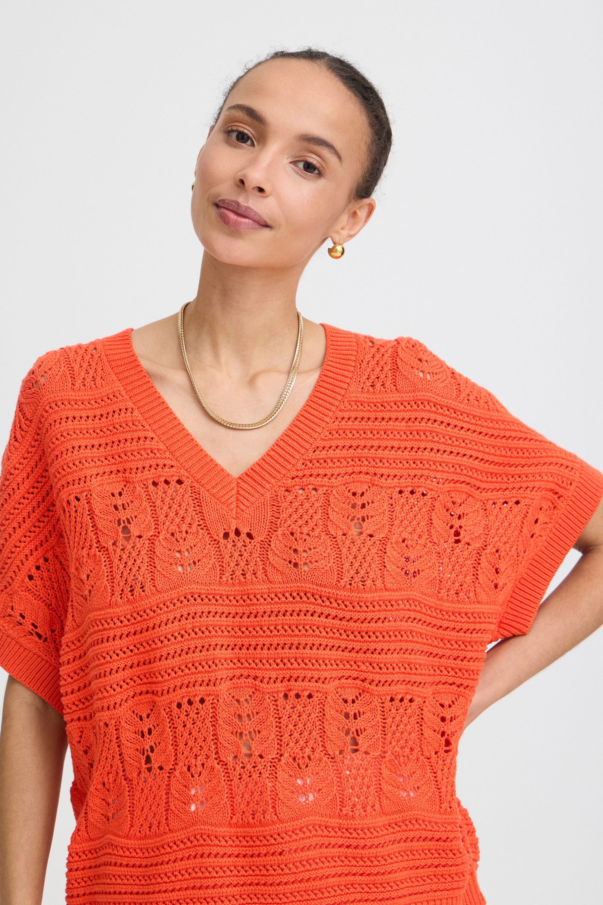 b.young Strickpullover Kurzarm-Bluse BYNERO