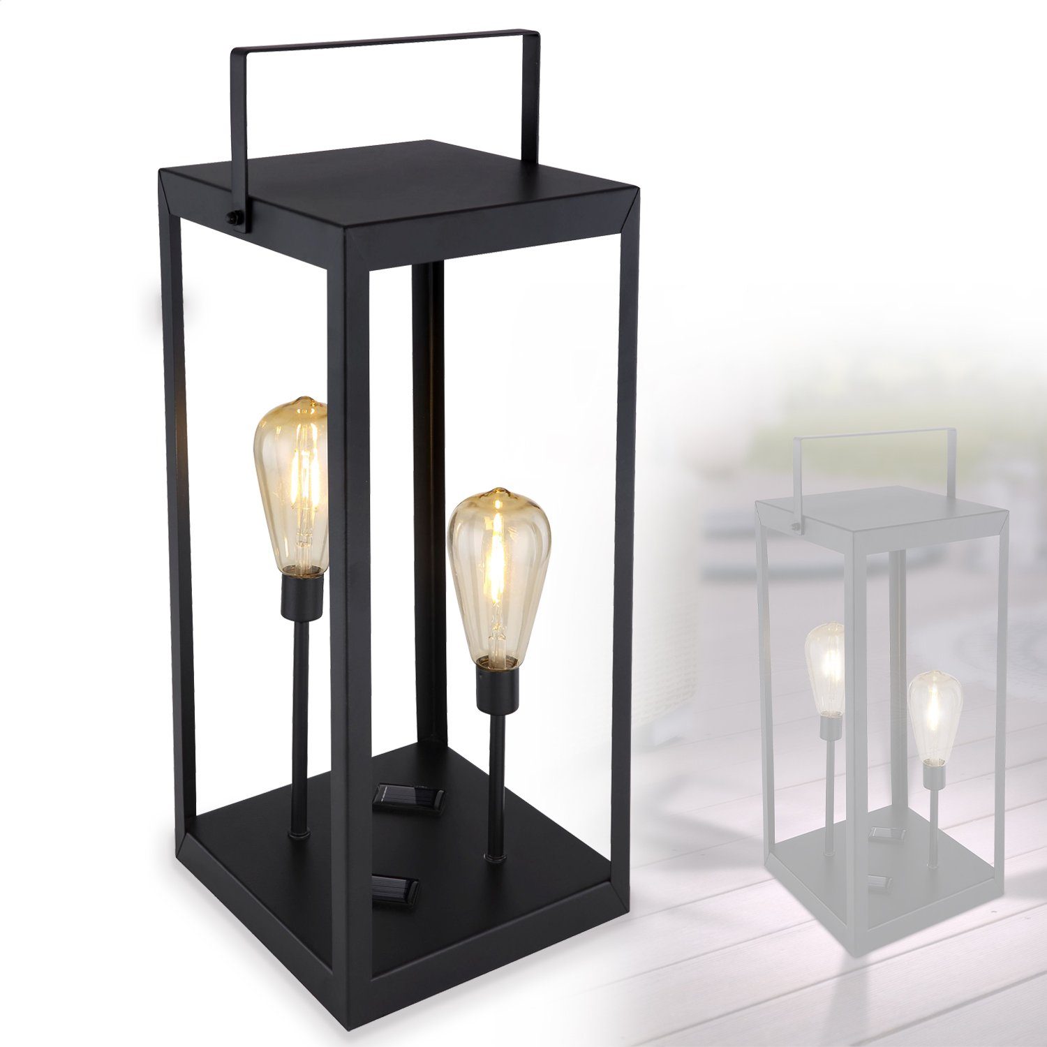 bmf-versand LED Solarleuchte Solarleuchte Garten Laterne 53cm Solarlampe Außen Leuchte Solar mit, Outdoorlaterne, Gartenbeleuchtung, LED fest integriert, warmweiß, Solarlaterne