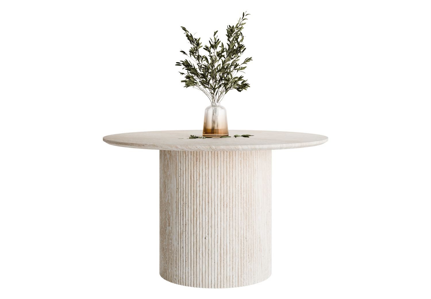 Lookway Esstisch OVI Runder Tisch mit geriffeltem Gestell (1x Tisch), Durchmesser: ⌀120 cm
