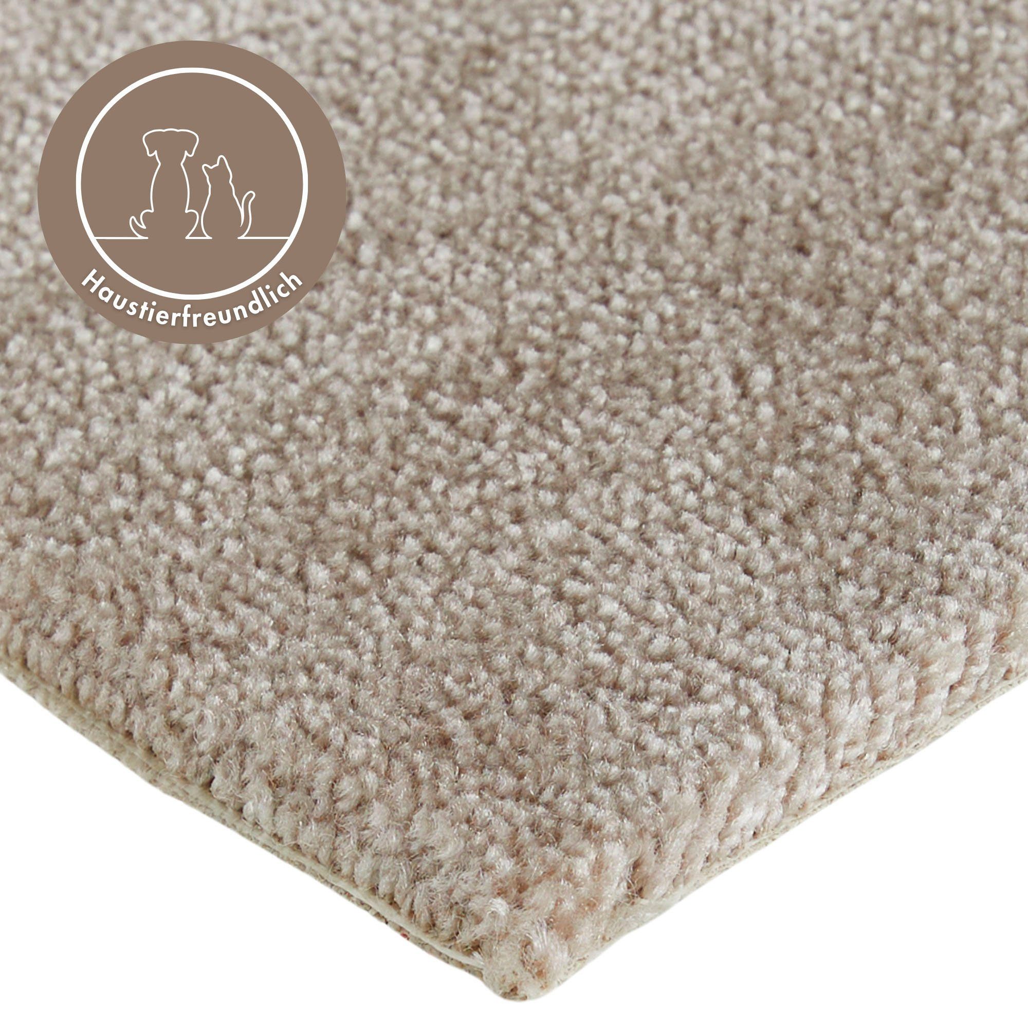 Andiamo Teppichboden Levin, Velours, Made in Belgium, rechteckig, Höhe: 10 mm, Uni Farben, Breite 400 cm oder 500 cm, weiche Qualität