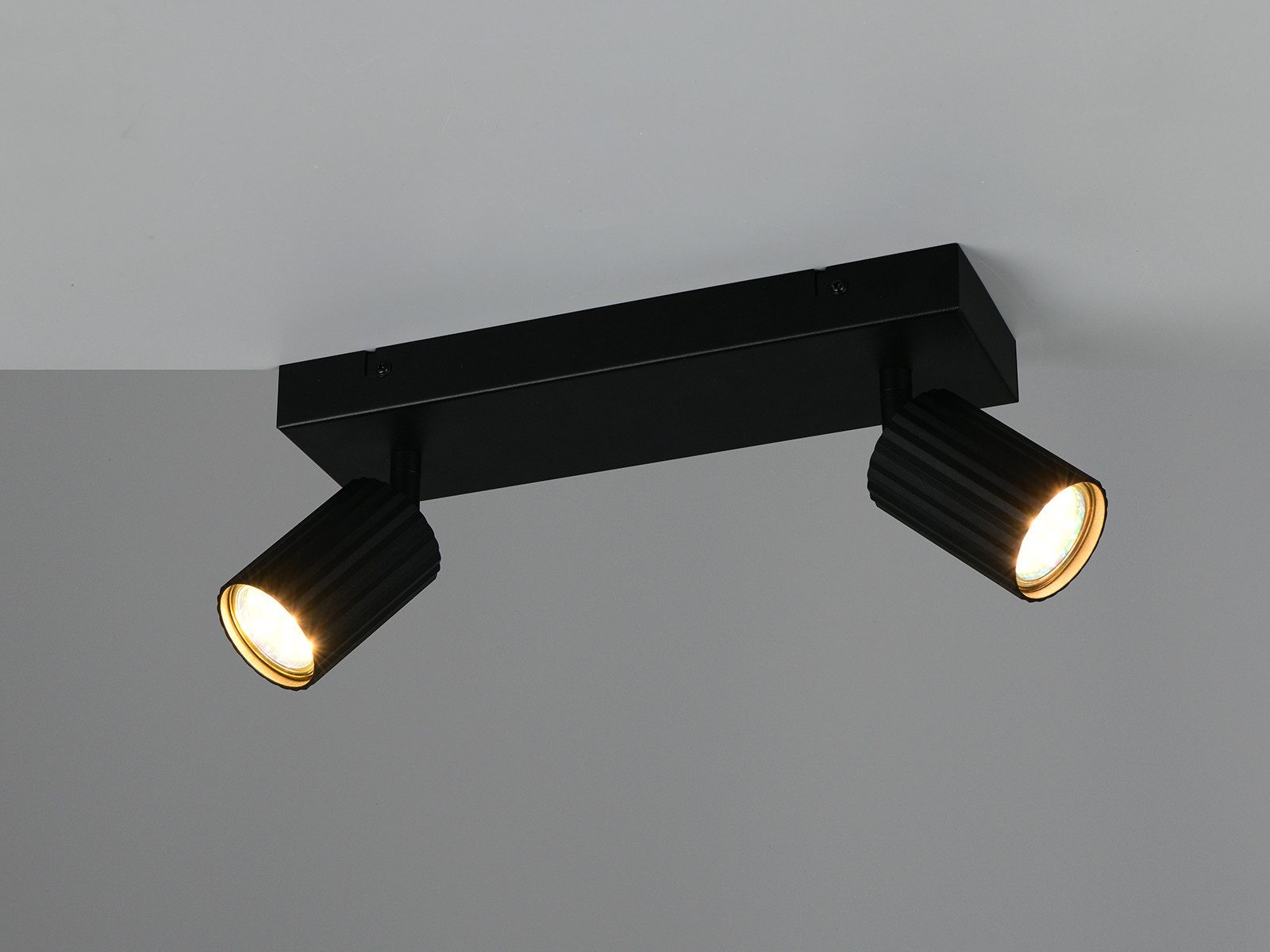 TRIO Leuchten LED Deckenstrahler, Dimmfunktion, LED wechselbar, Warmweiß, Innen Strahler mit 2 schwenkbaren Spots aus Metall, Breite 30cm