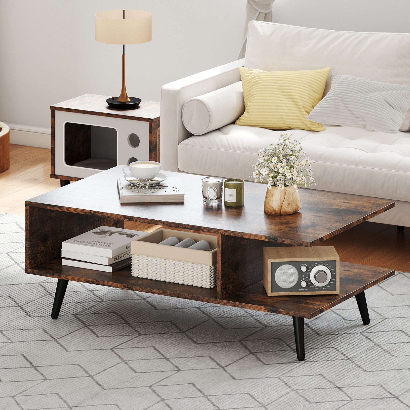 COSTWAY Couchtisch (1-St), mit Stauraum, 2 günstig online kaufen