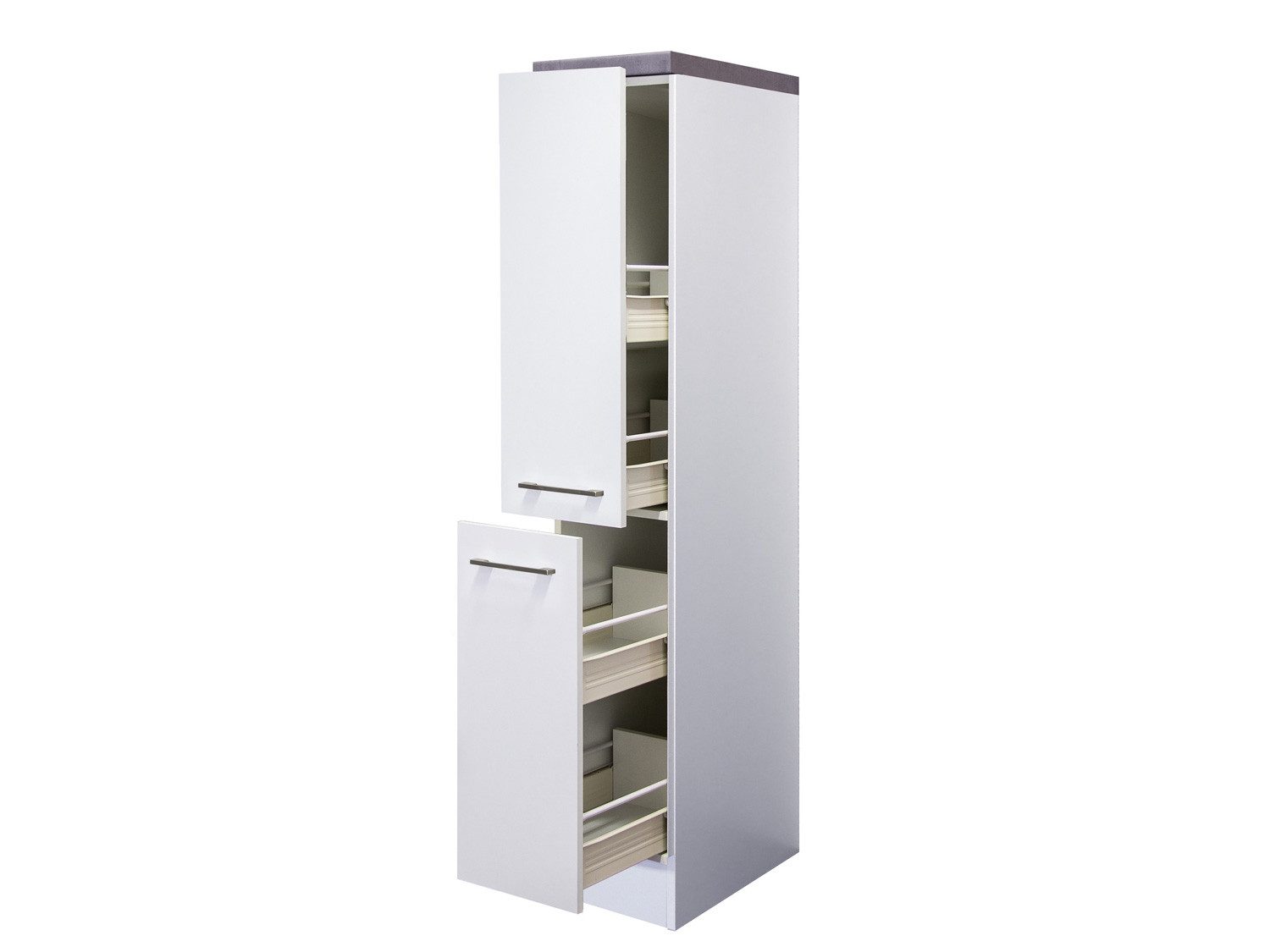 Flex-Well Apothekerschrank Demi Apothekerschrank Küche - 30 cm breit - Weiß – Nawa
