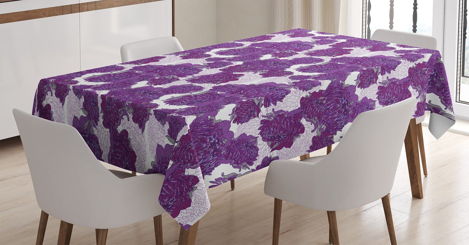 Abakuhaus Tischdecke Farbfest Waschbar Für den Außen Bereich geeignet Klare Farben, viktorianisch Allium Blütenblätter