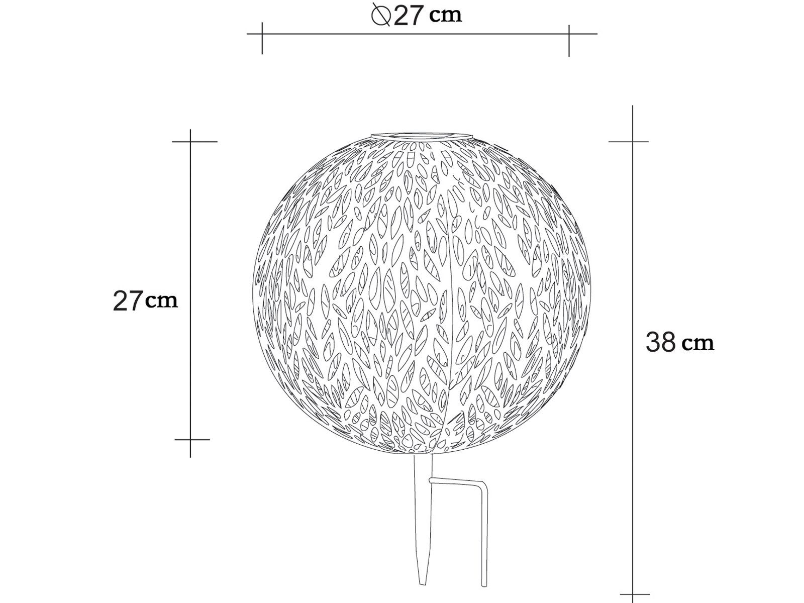 meineWunschleuchte LED Solarleuchte, 3er Set fest integriert, Ideen Gartenbeleuchtung Garten-kugeln Solarlicht Warmweiß, LED Leuchtkugeln