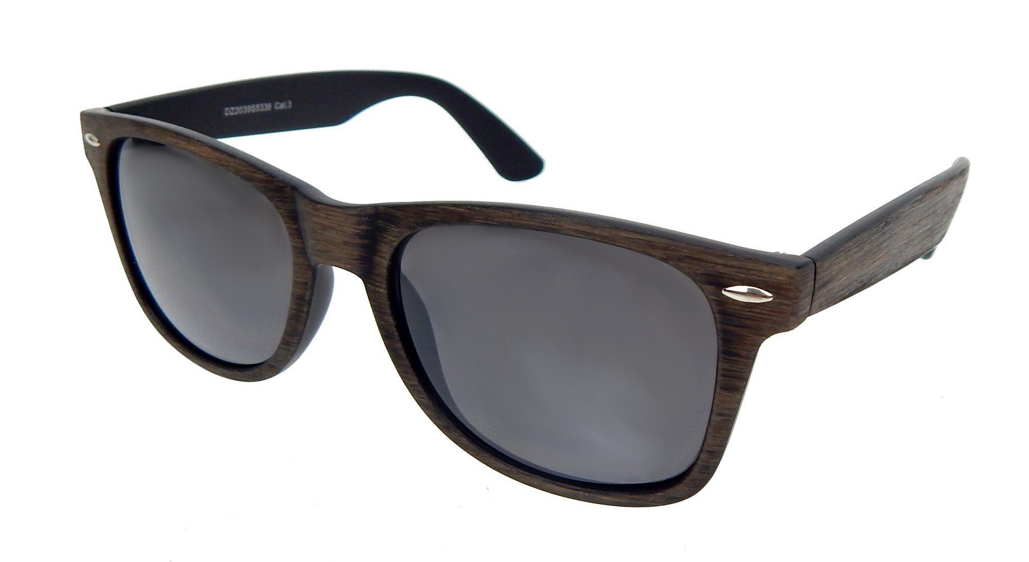 Ella Jonte Wayfarer Sonnenbrille Retro Vintage in Holzoptik UV 400