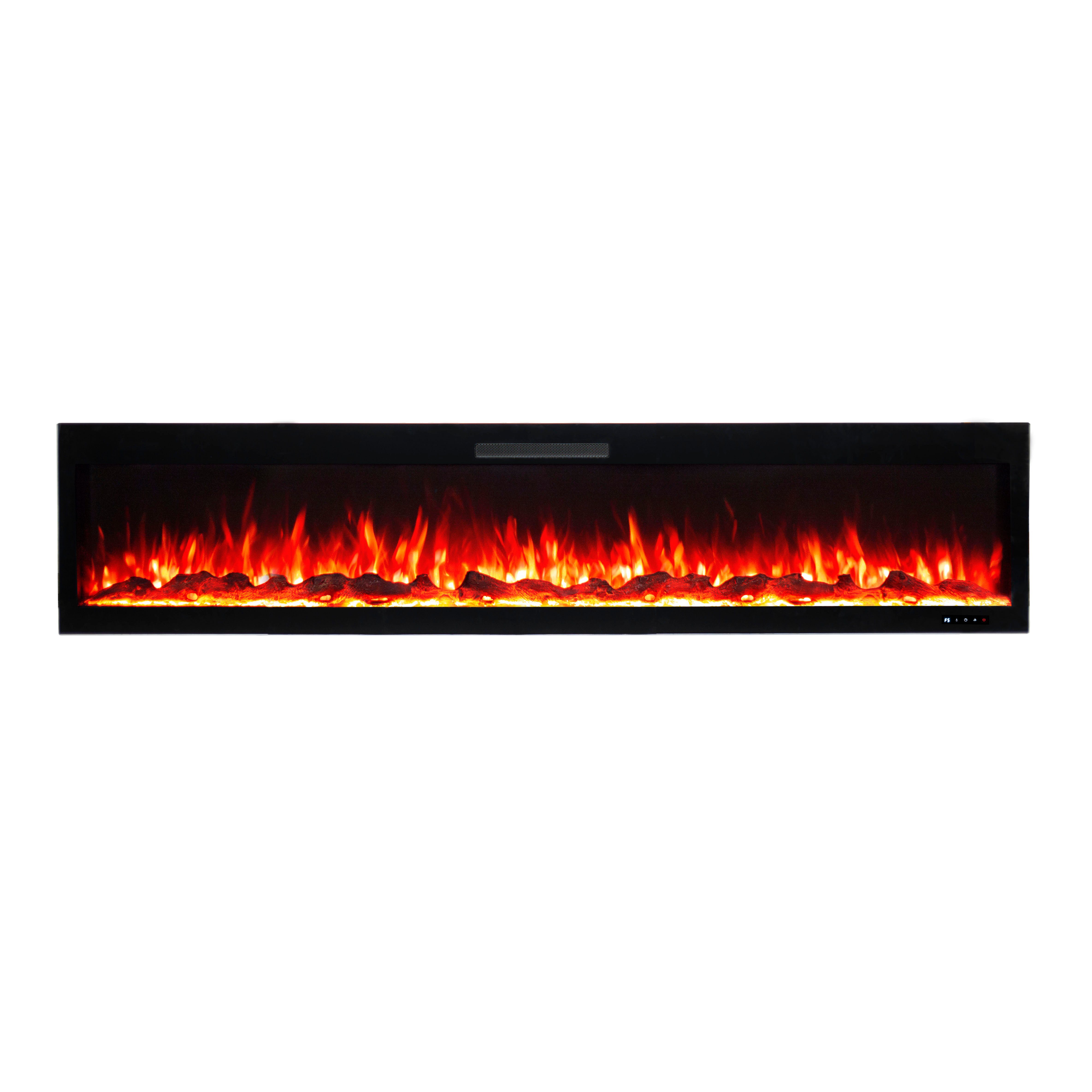 GLOW FIRE Elektrokamin Inside 182 Wandkamin elektrisch mit Heizung, Einbaukamin, Elektrischer Kamin mit Fernbedienung, Timer, 3D Flammenspiel, LED Feuer