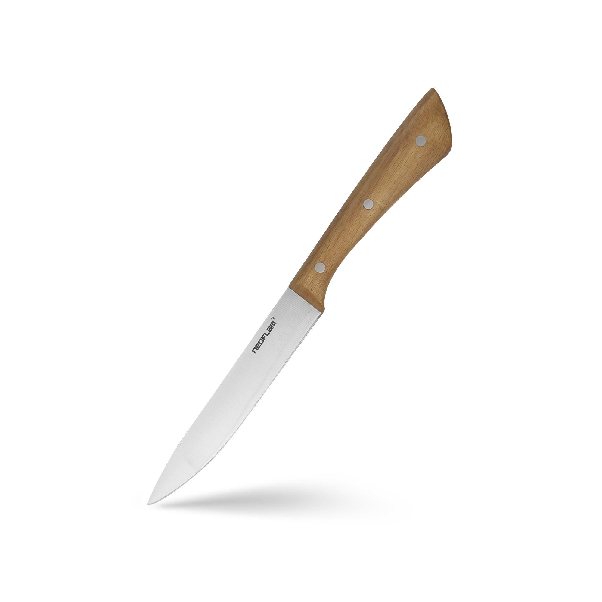 NEOFLAM® Kochmesser Allzweckmesser mit Akazienholzgriff, 13 cm