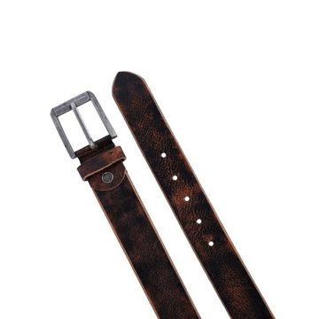 SHG Ledergürtel ☼ individuell kürzbar 4 cm breit aus Büffelleder Vintage-Look im klassischen Design