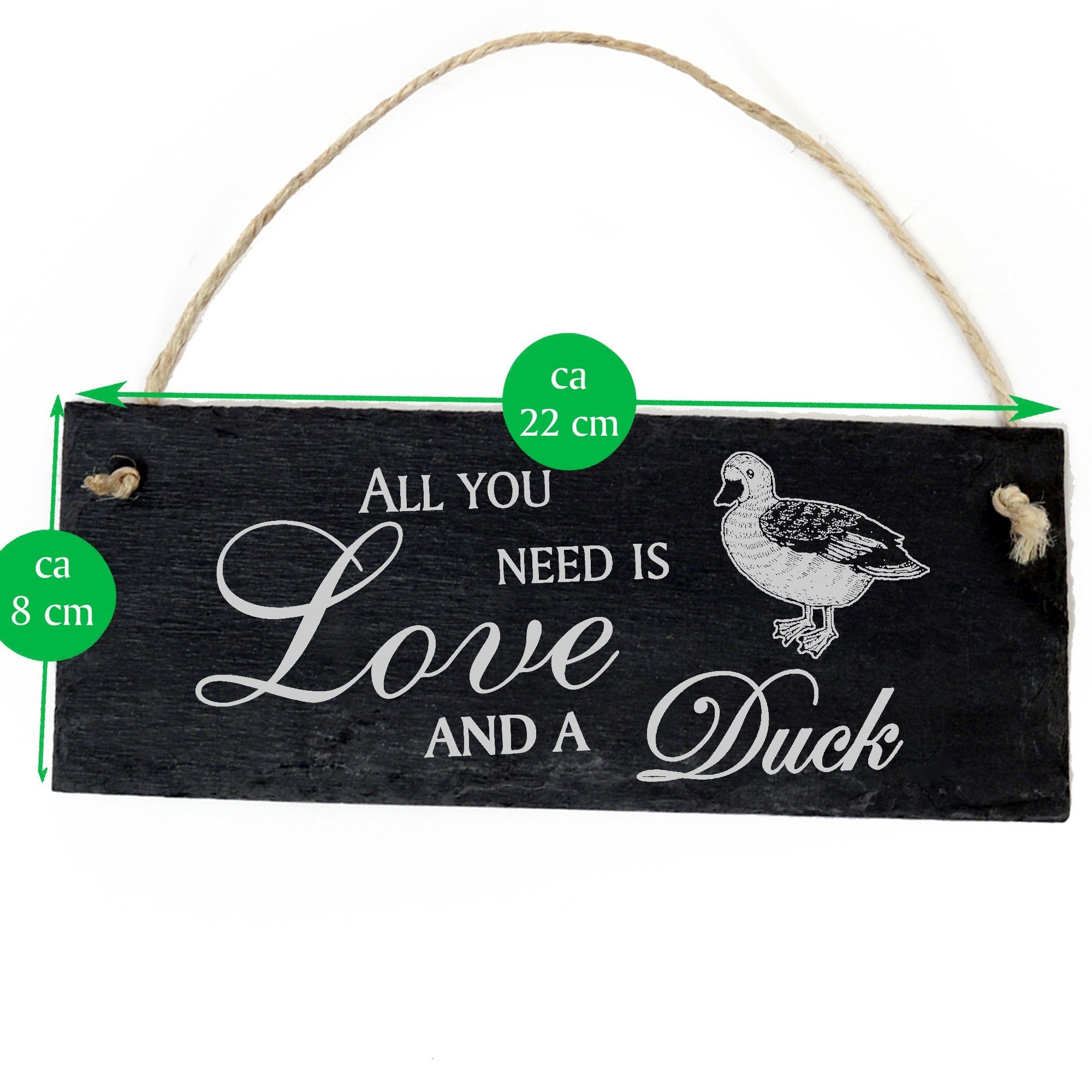 Ente Love 22x8cm need Dekolando All you is Duck a and Hängedekoration