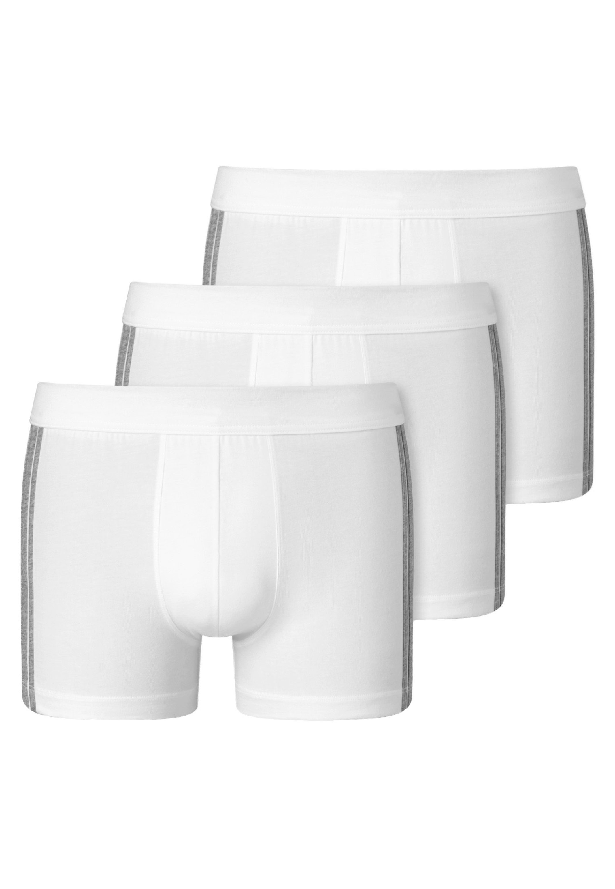 Retro - (Spar-Set, Baumwolle Schiesser 3-St) Retro / Pant Pack Boxer 3er Eingriff Short - - Organic Cotton Weiß Stretch Ohne - 95/5 -