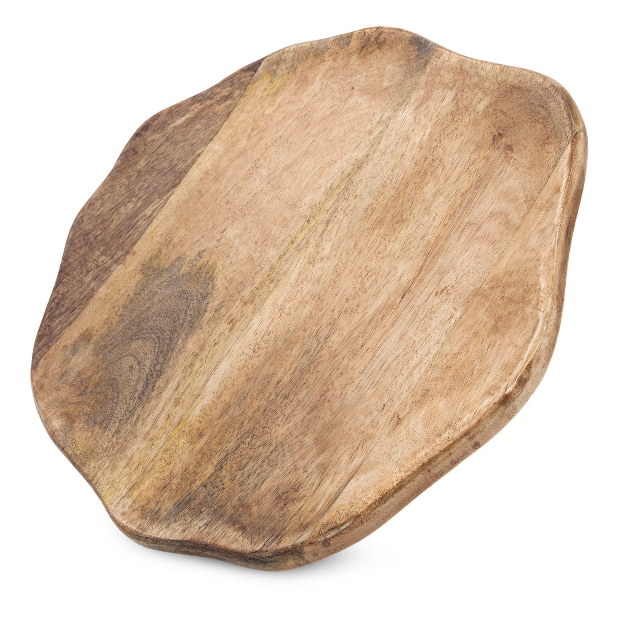 Spetebo Servierteller lebensmittelecht mit Naturkante, Mangoholz, (Einzelartikel, 1-tlg., 1x Servierplatte), mit Anti-Rutsch-Pads – Bild 5 von 5