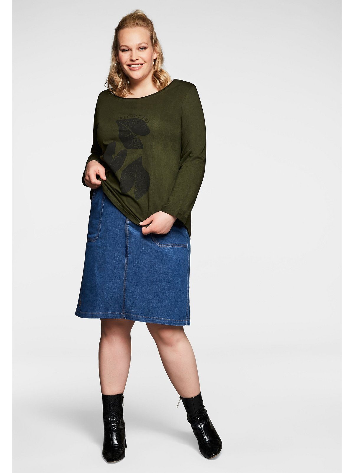 Sheego Jeansrock Große Größen in A-Linie