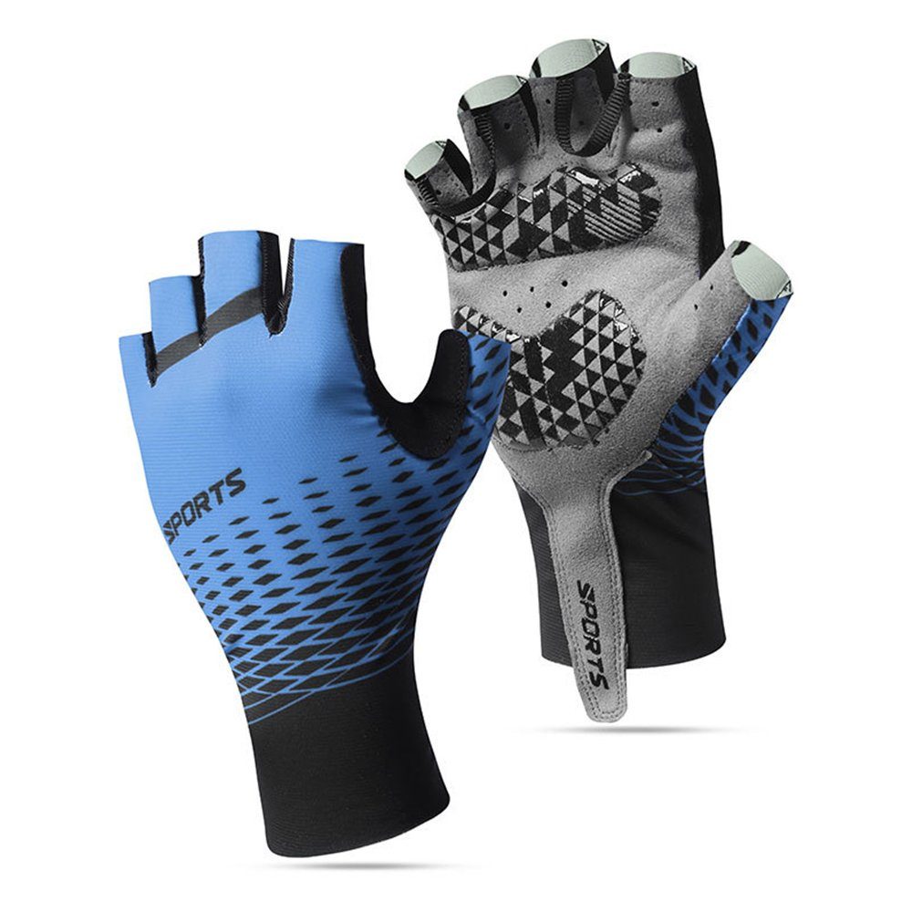 LAPA HOME Fahrradhandschuhe Herren Atmungsaktive Fingerlose Handschuhe Outdoor MTB Radhandschuhe (Paar) Anti-UV, Anti-Rutsch Radfahren Handschuhe Blau