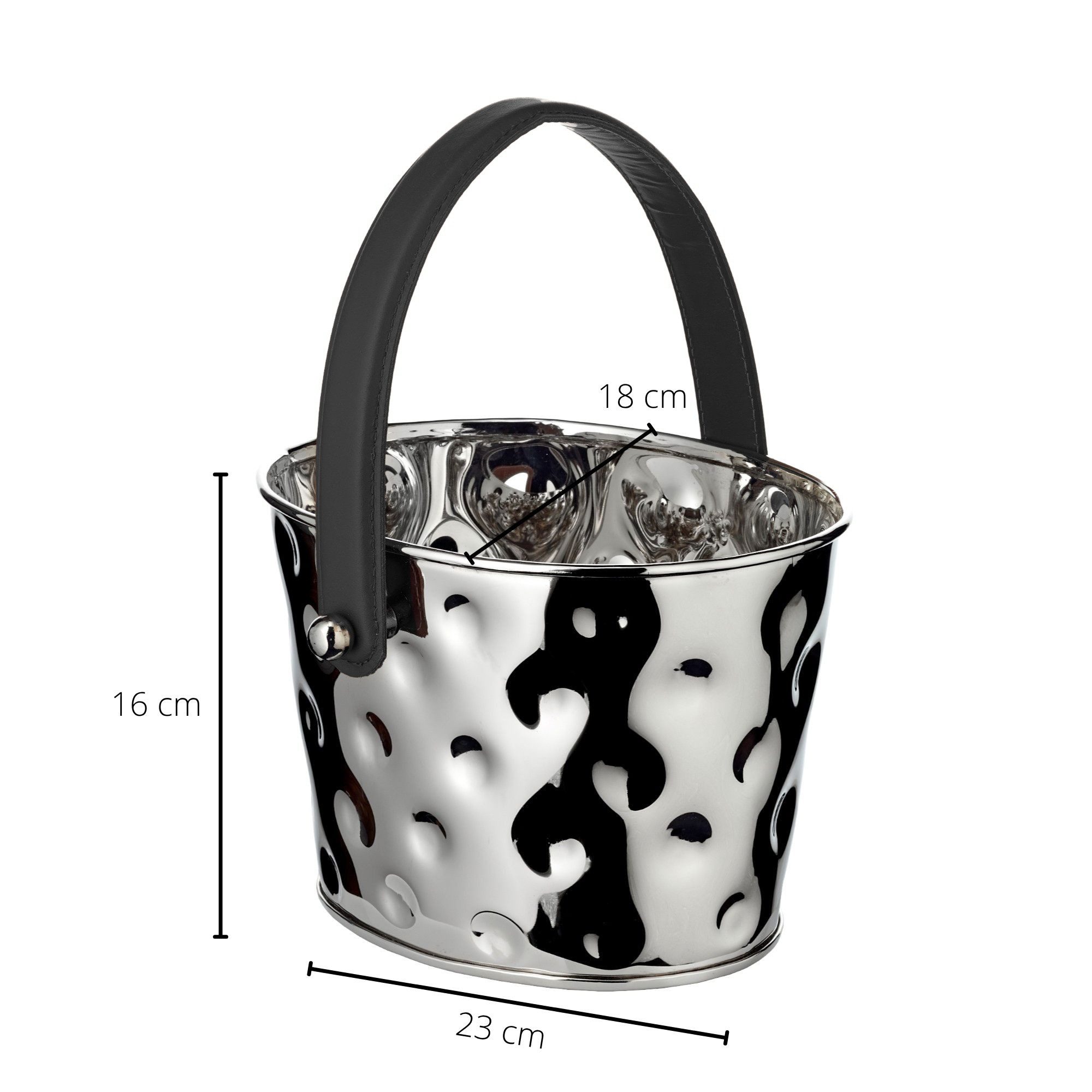 EDZARD Sektkühler Gideon, (23x18 cm, H 16 cm), gehämmerter Edelstahl