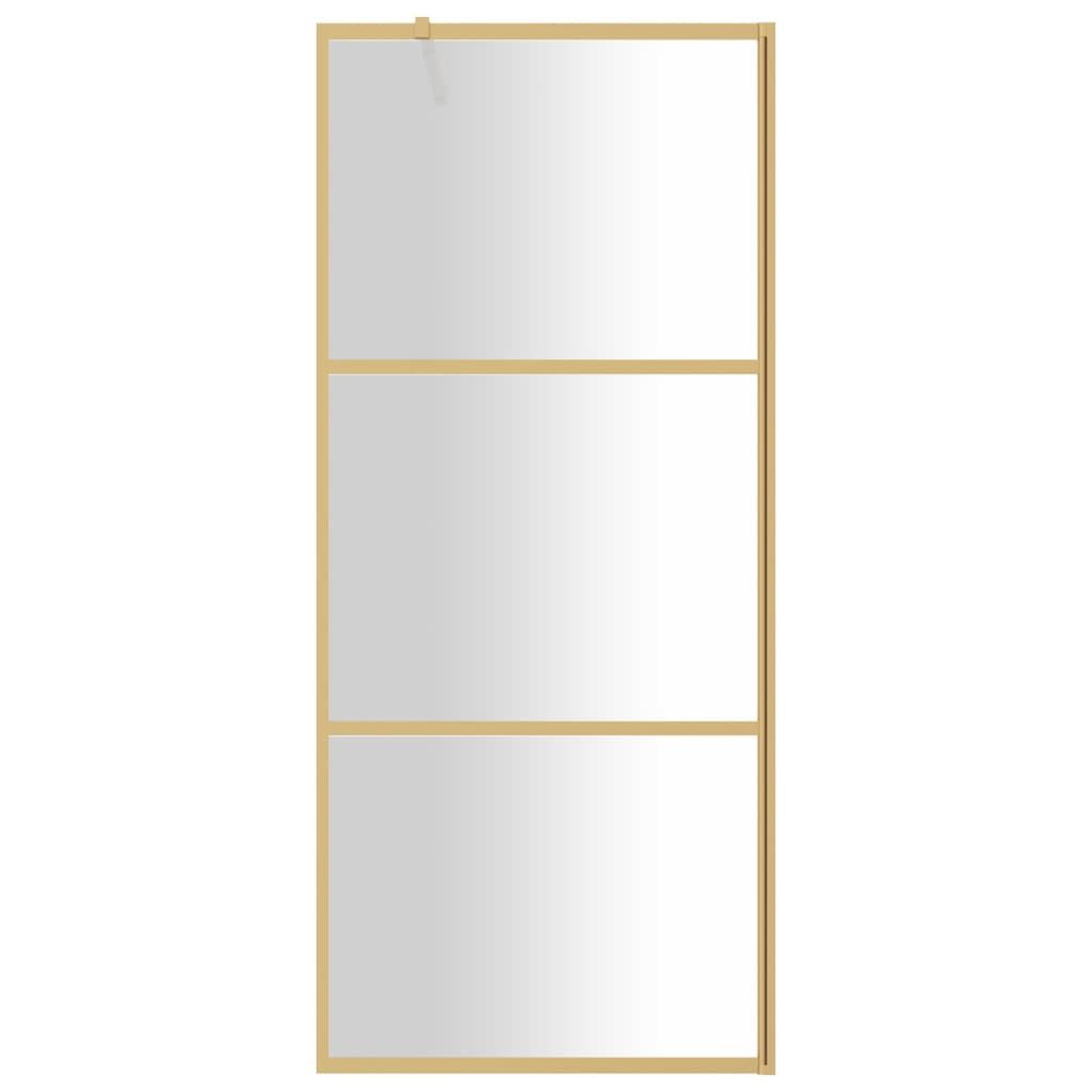Thumbnail - vidaXL Duschwand Duschwand für Begehbare Dusche mit ESG Klarglas Golden 90x195cm