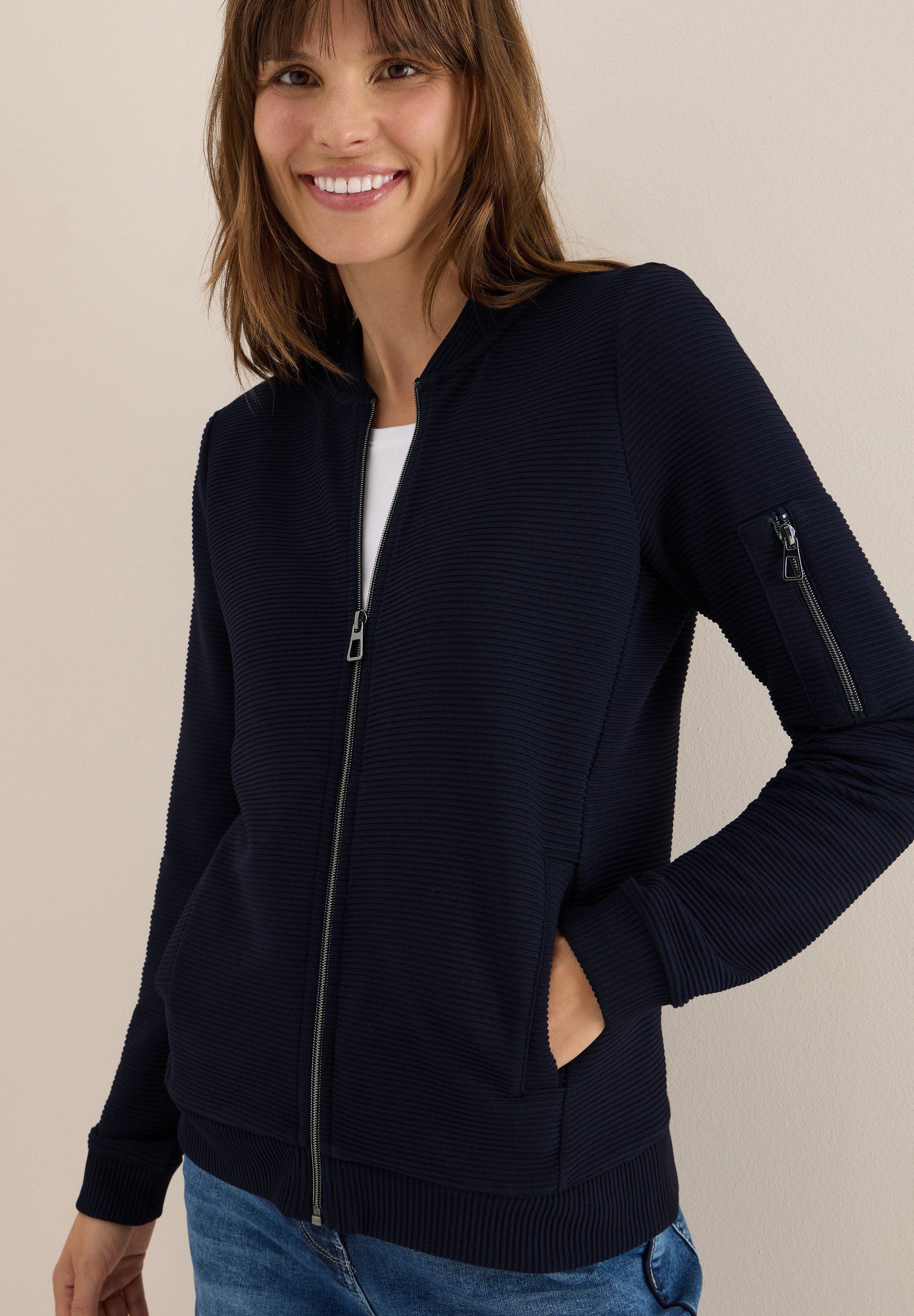 CECIL Blouson mit Reißverschluss, im Ottoman-Look günstig online kaufen