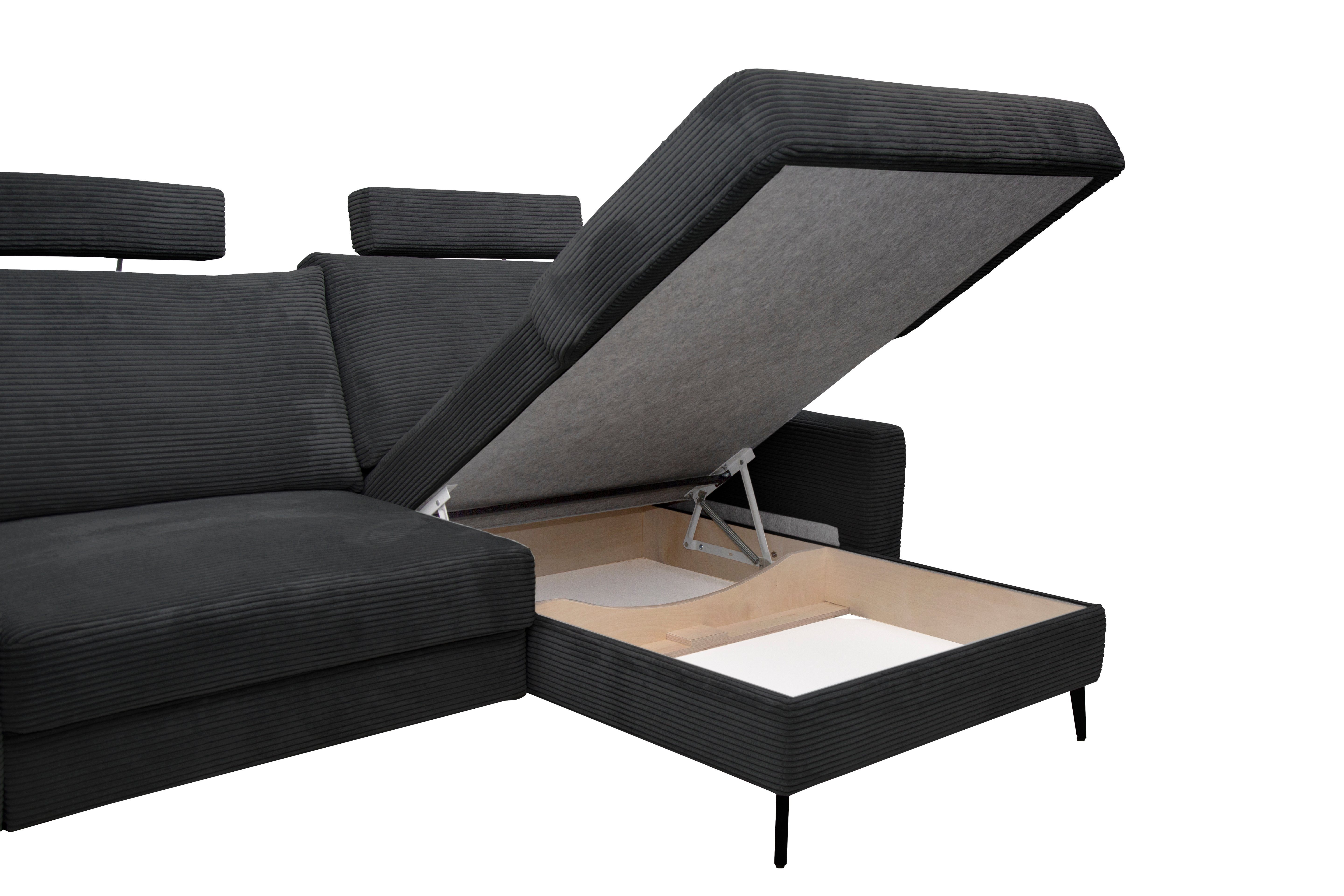 Konstanta Möbelhaus Ecksofa Tivat UD mit Schlaffunktion und Bettkasten, 223x166 cm, mit Bettfunktion und Bettkasten