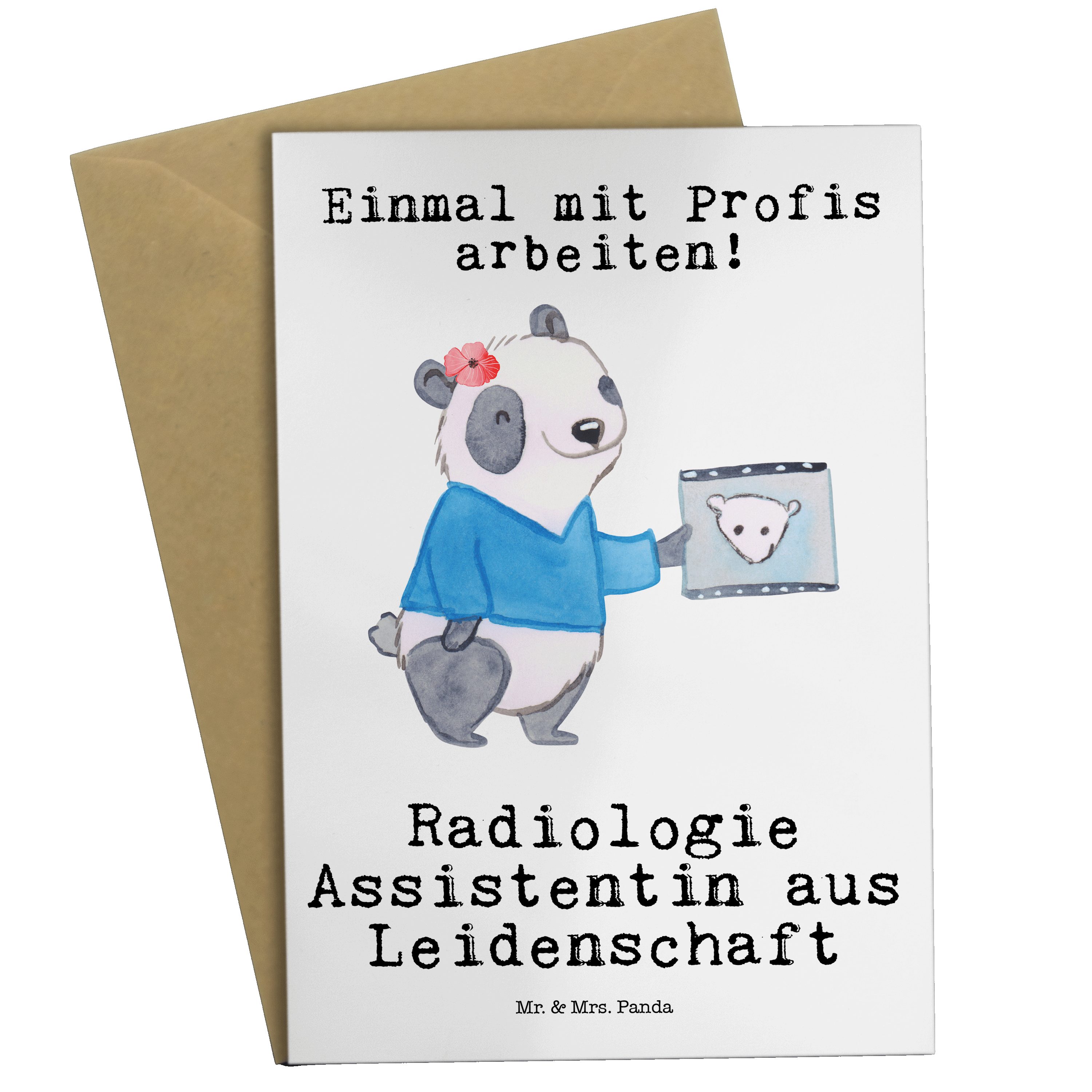 Mr. - Radiologie Mrs. Assistentin aus Leidenschaft - Weiß Geschenk, Grußkarte & Panda Geburtstag