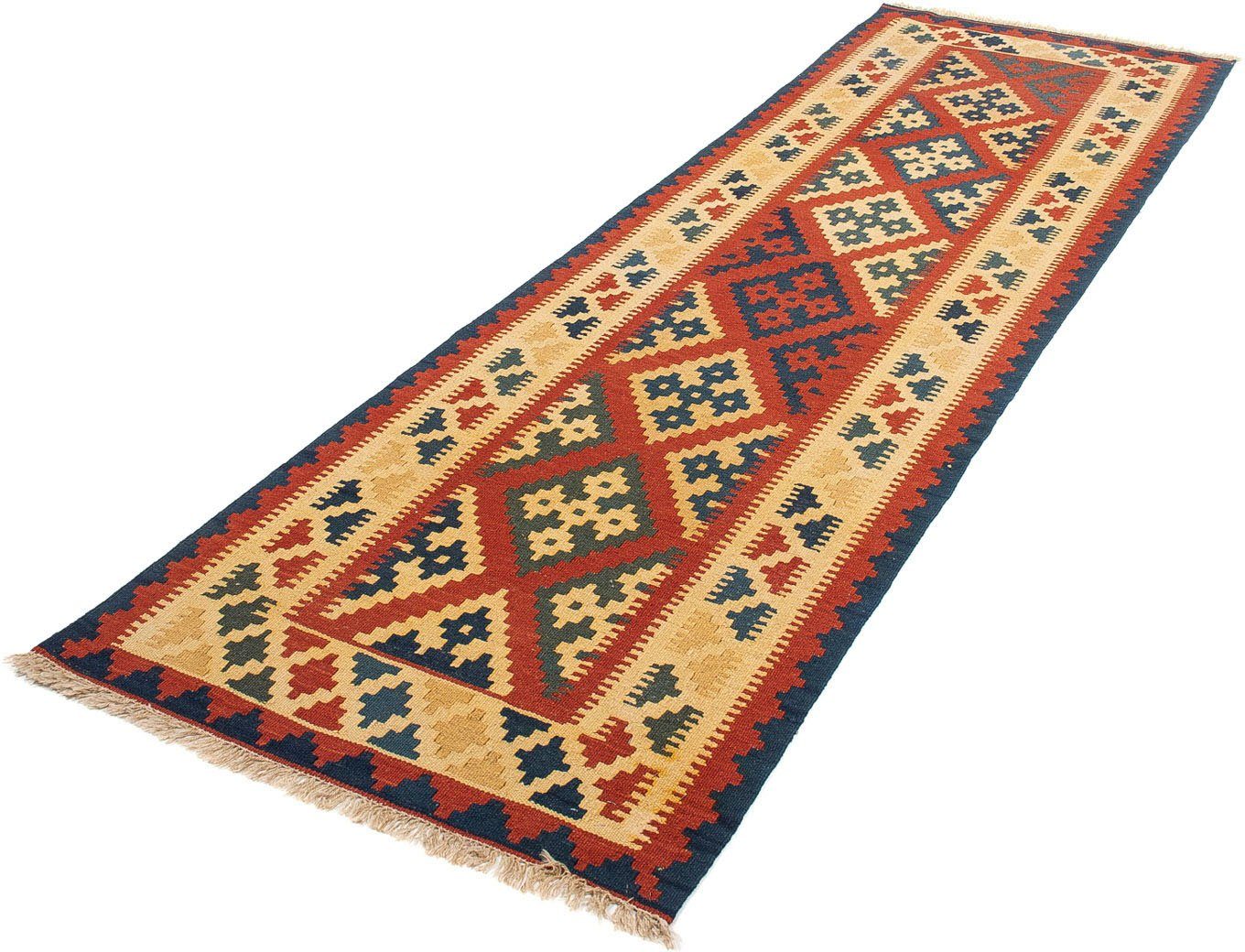 Wollteppich Kelim - Oriental - 290 x 84 cm - rot, morgenland, rechteckig, Höhe: 6 mm, Wohnzimmer, Einzelstück