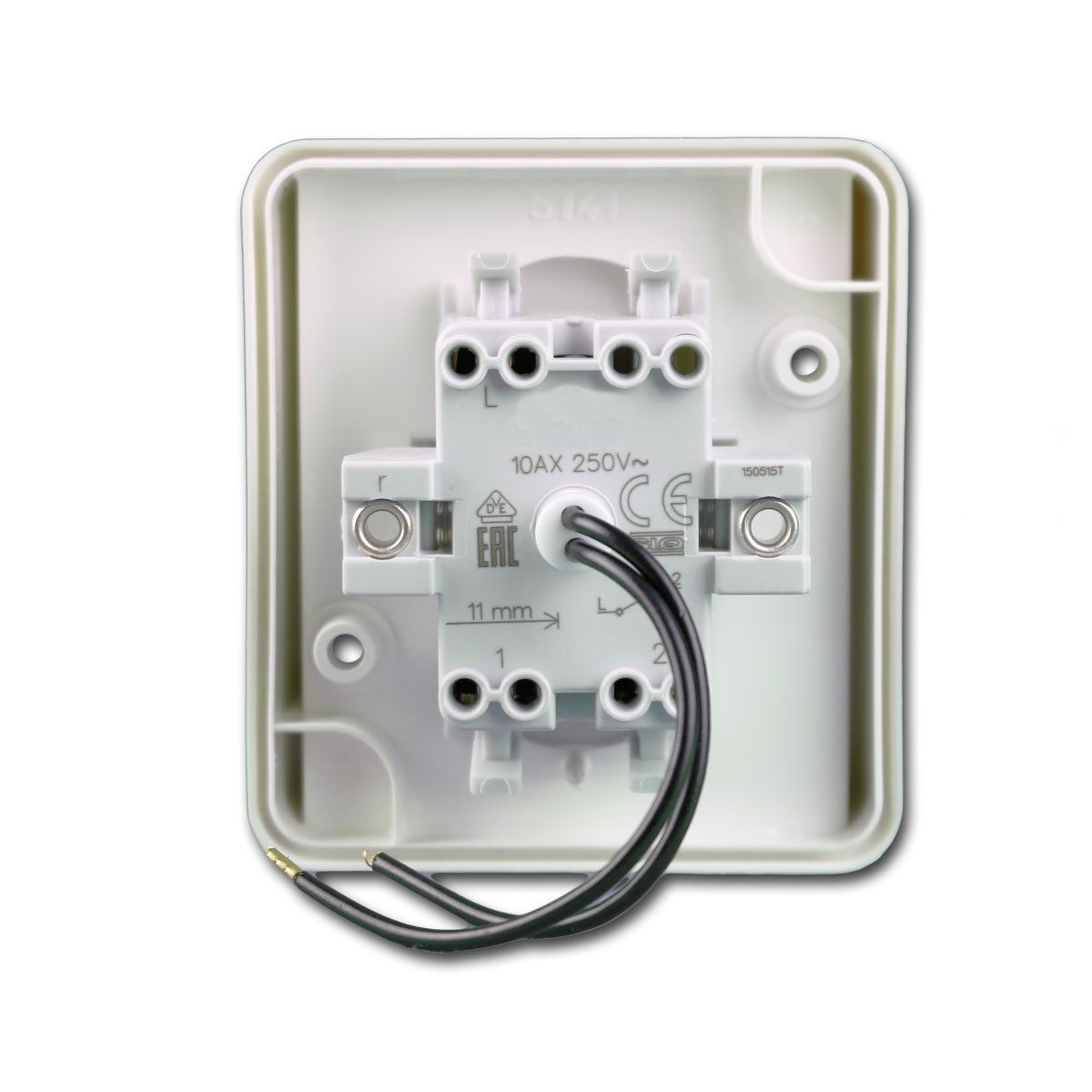 TEM fontana Kontroll-Schalter weiß 250V~/10A, AP, IP44 Unterputzschalter