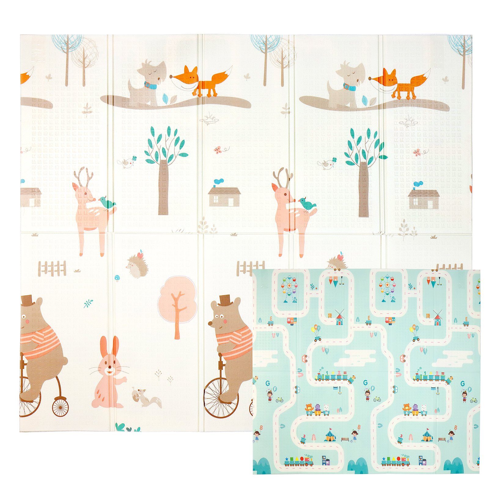 CCLIFE Spielmatte Krabbelmatte Spielmatte Babymatte Faltbar klappbar Wasserdicht, klappbar
