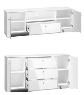 Feldmann-Wohnen Wohnzimmer-Set GLAMOUR, (Set), 1 Sideboard + 1 Lowboard