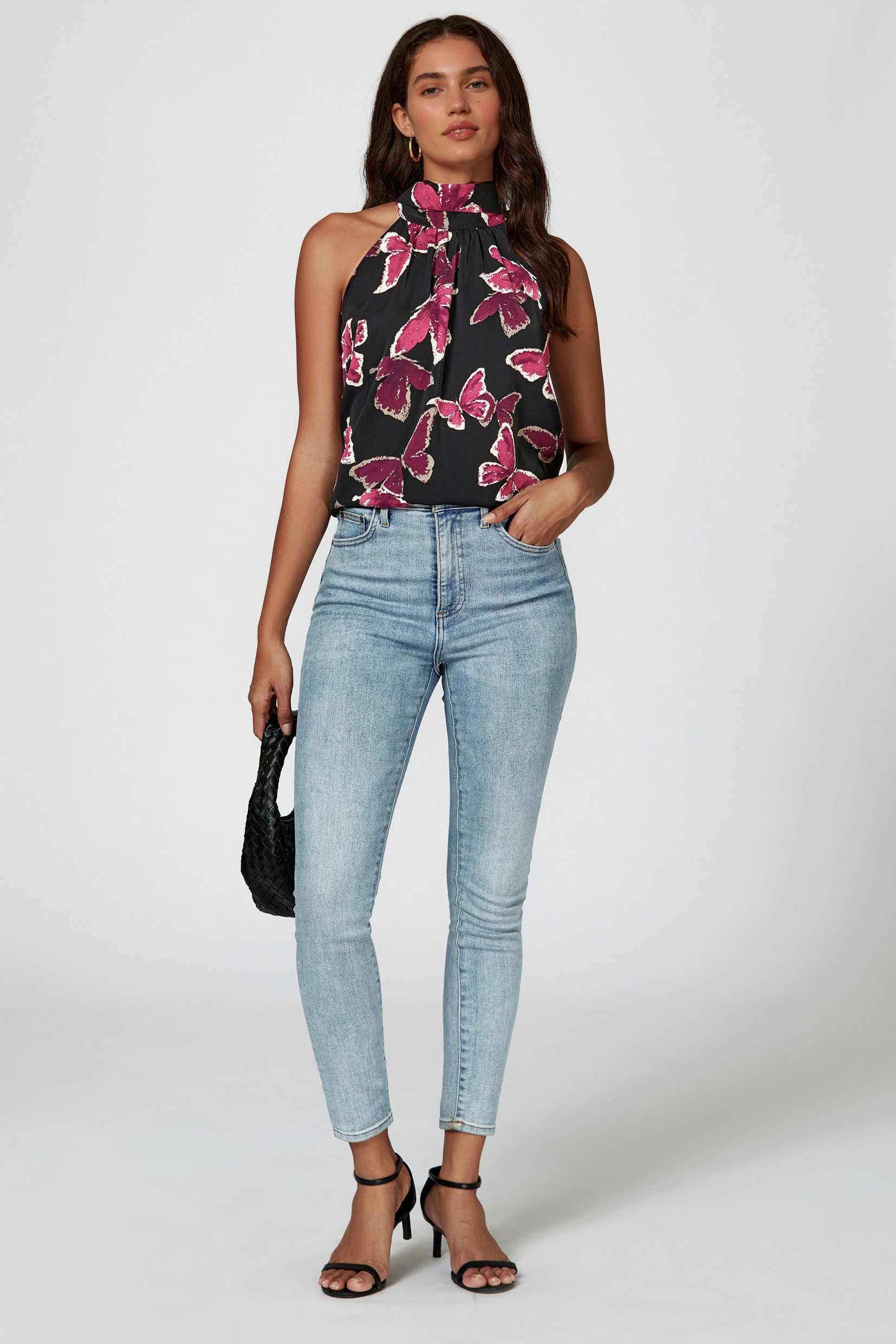 FS Collection Neckholdertop Damen Ärmelloses Neckholder-Top mit Bindeband am Rücken (S (UK 8–10 / EU 36–38) - M (UK 12 / EU 40) - L (UK 14 / EU 42) - XL (UK 16 / EU 44), 8 Farben: Schwarz, Waldgrün,LeafGreen, LeoBraun, LeoBeige, AzurBlau) leicht, weich, fließend und pflegeleicht
