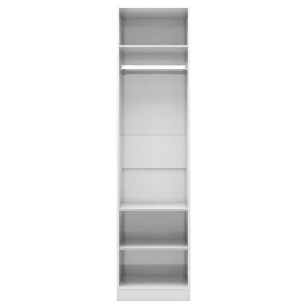 50x50x200 vidaXL (1-St) Kleiderschrank Holzwerkstoff Kleiderschrank cm Hochglanz-Weiß