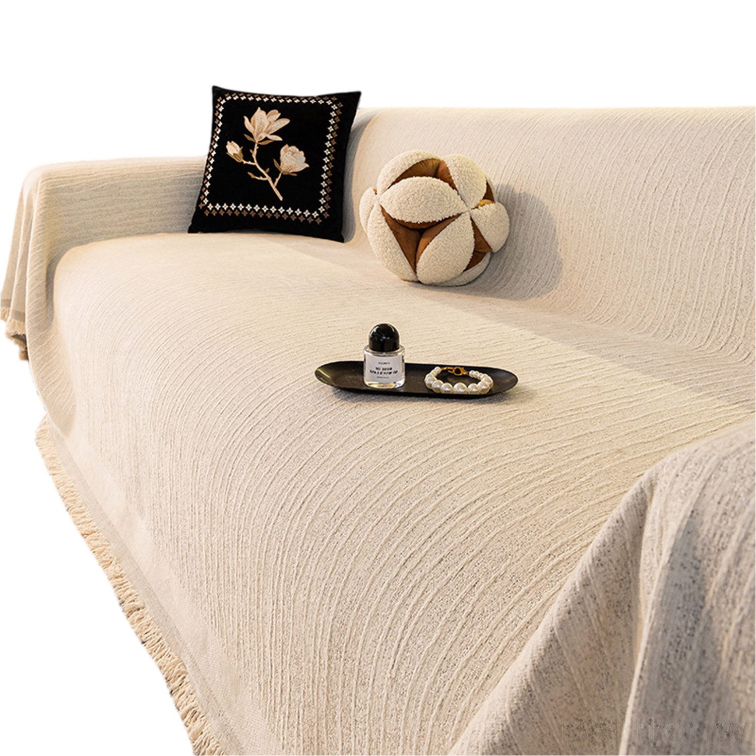 Refttenw Sofaschoner Sofaüberwürfe,Couch Überzug,Chenille Mit Fransen günstig online kaufen