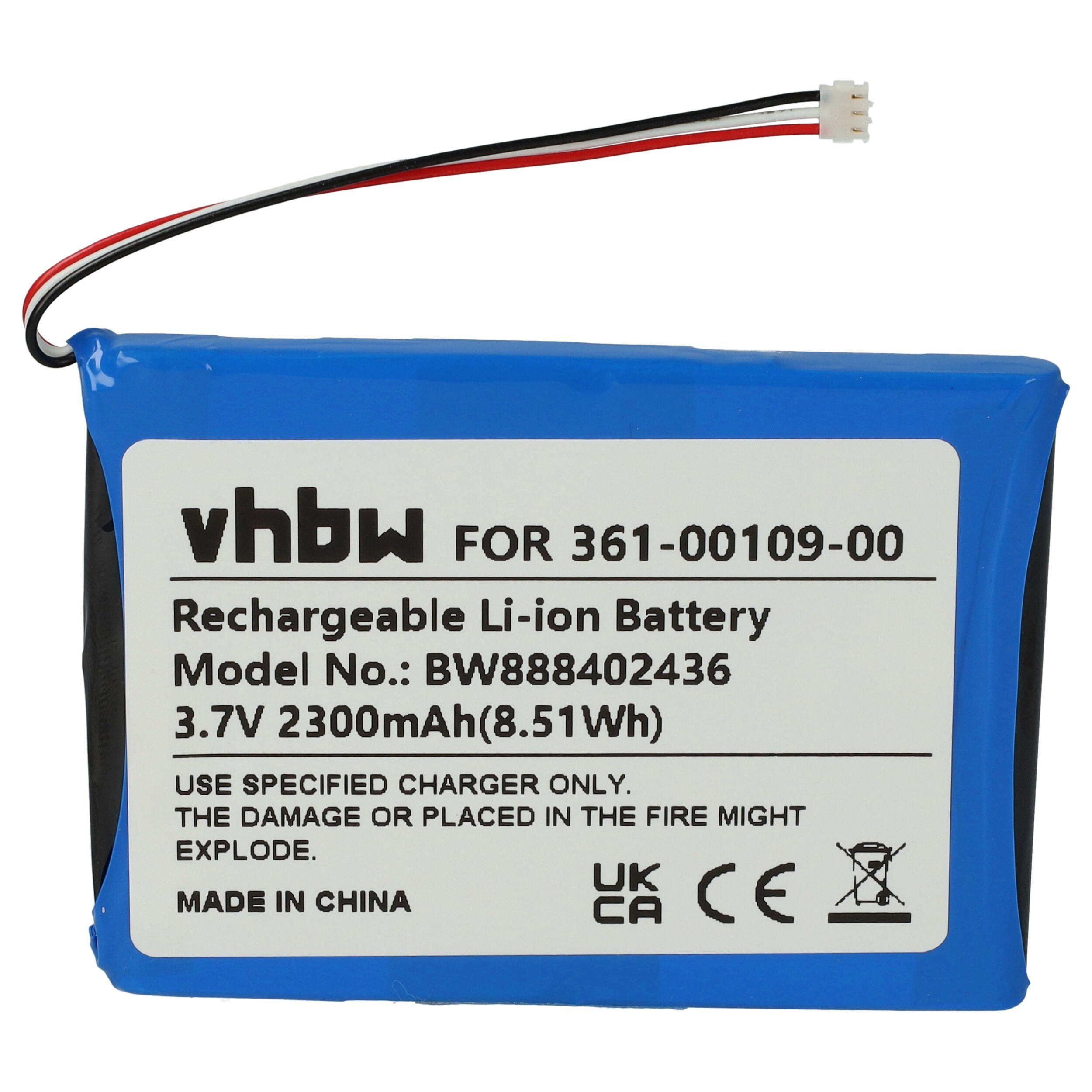 vhbw kompatibel mit Garmin Dezl OTR800 MT-S, Dezl OTR800, Overlander Akku Li-Ion 2300 mAh (3,7 V)