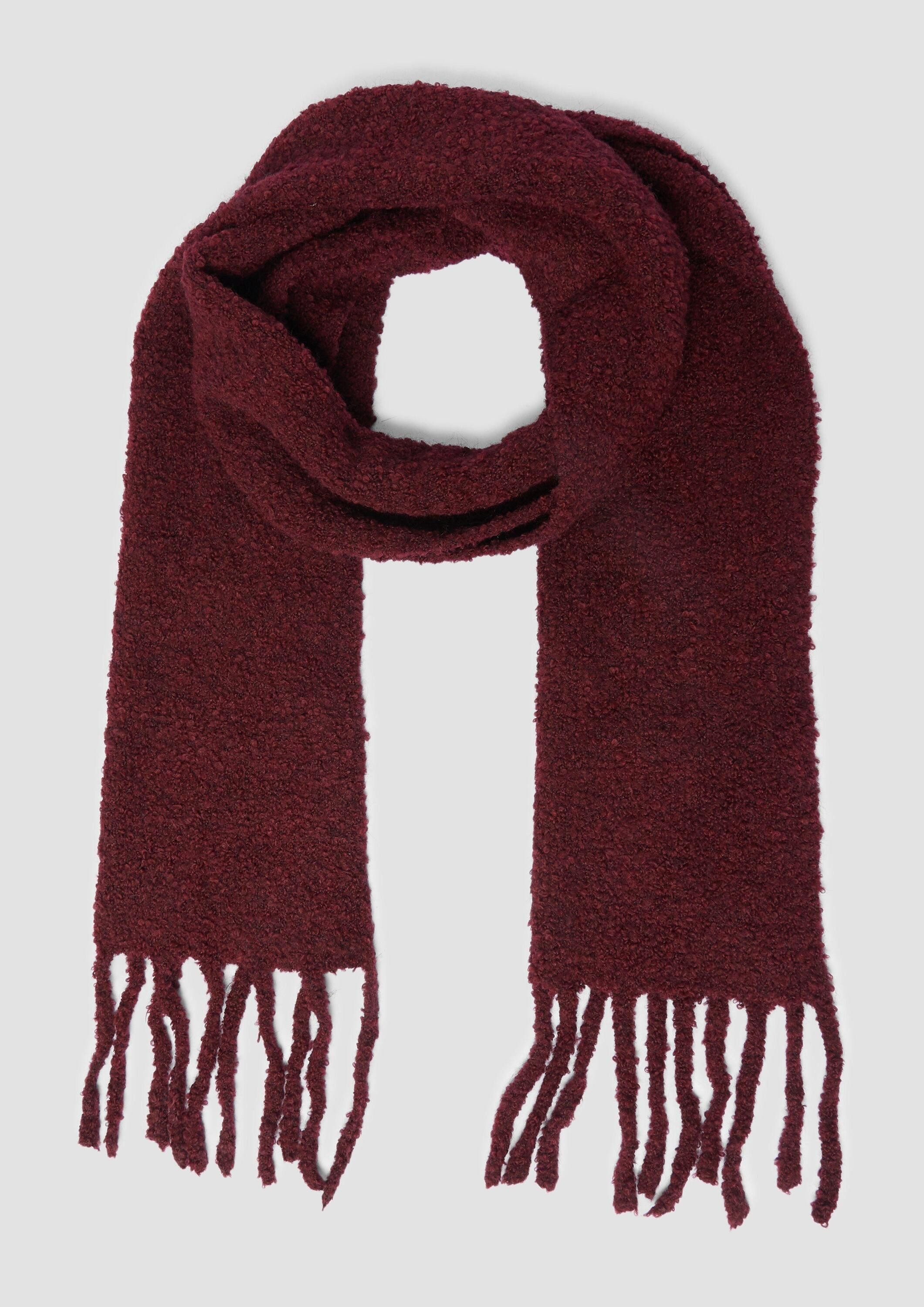 s.Oliver Schal Tuch, Schal in Bouclé-Optik mit Fransen günstig online kaufen