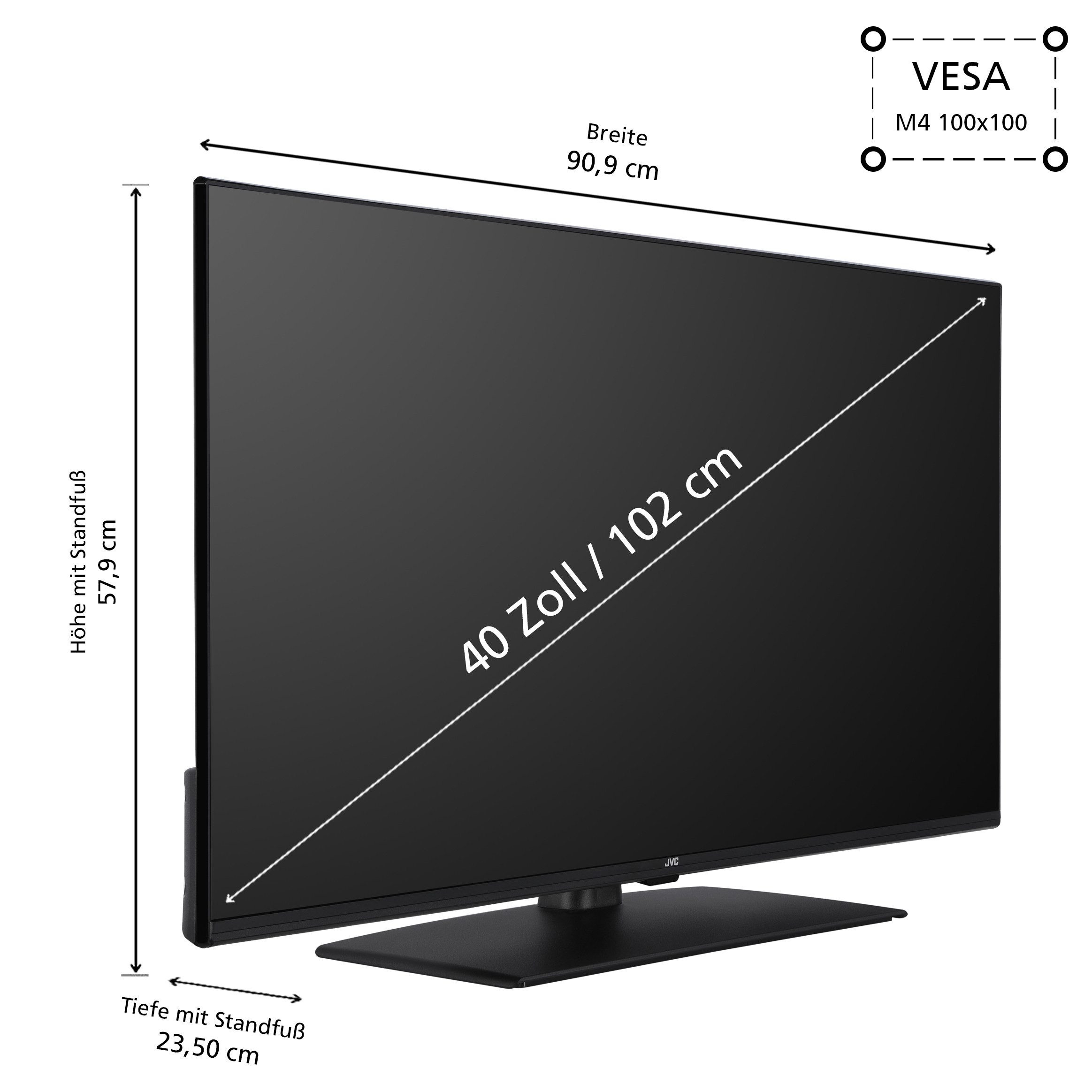 JVC LT-40VF4455 LCD-LED Fernseher (102 cm/40 Zoll, Full HD, Triple-Tuner, USB-Mediaplayer)