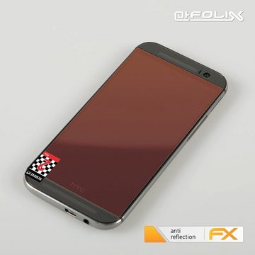 atFoliX Schutzfolie für HTC One M8 / M8s, (3 Folien), Entspiegelnd und stoßdämpfend