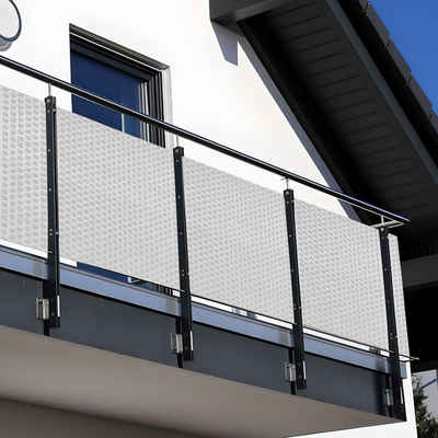 NYVI Balkonsichtschutz Polyrattan Balkon Sichtschutz Privafence Balkonbespannung (1-St) UV-fest, Witterungsbeständig, 100% Blickdicht - Balkonumspannung